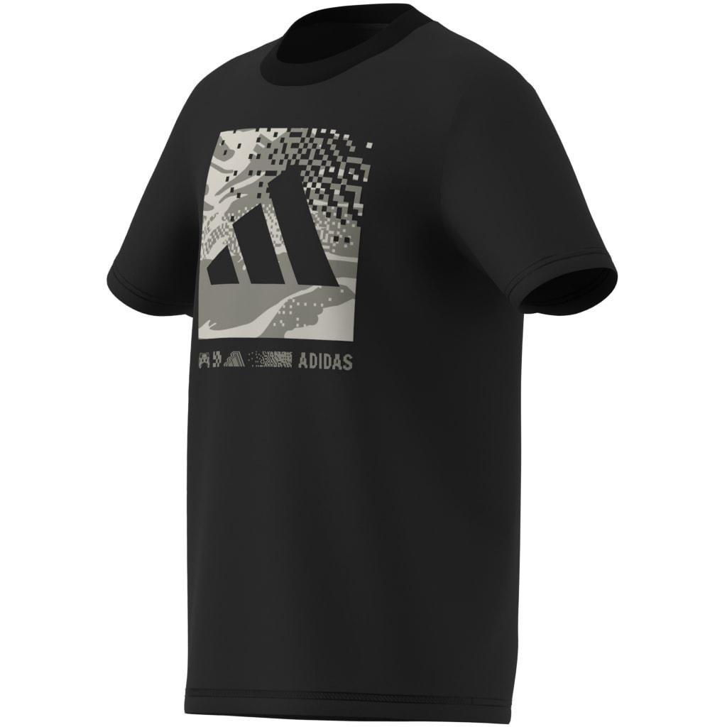Kids Unisex Camo Graphic T-Shirt, Black, A901_ONE, large image number 6
