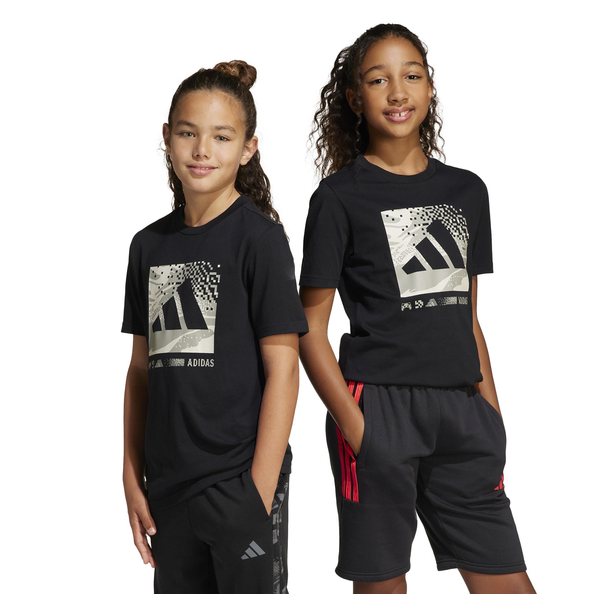 Kids Unisex Camo Graphic T-Shirt, Black, A901_ONE, large image number 7