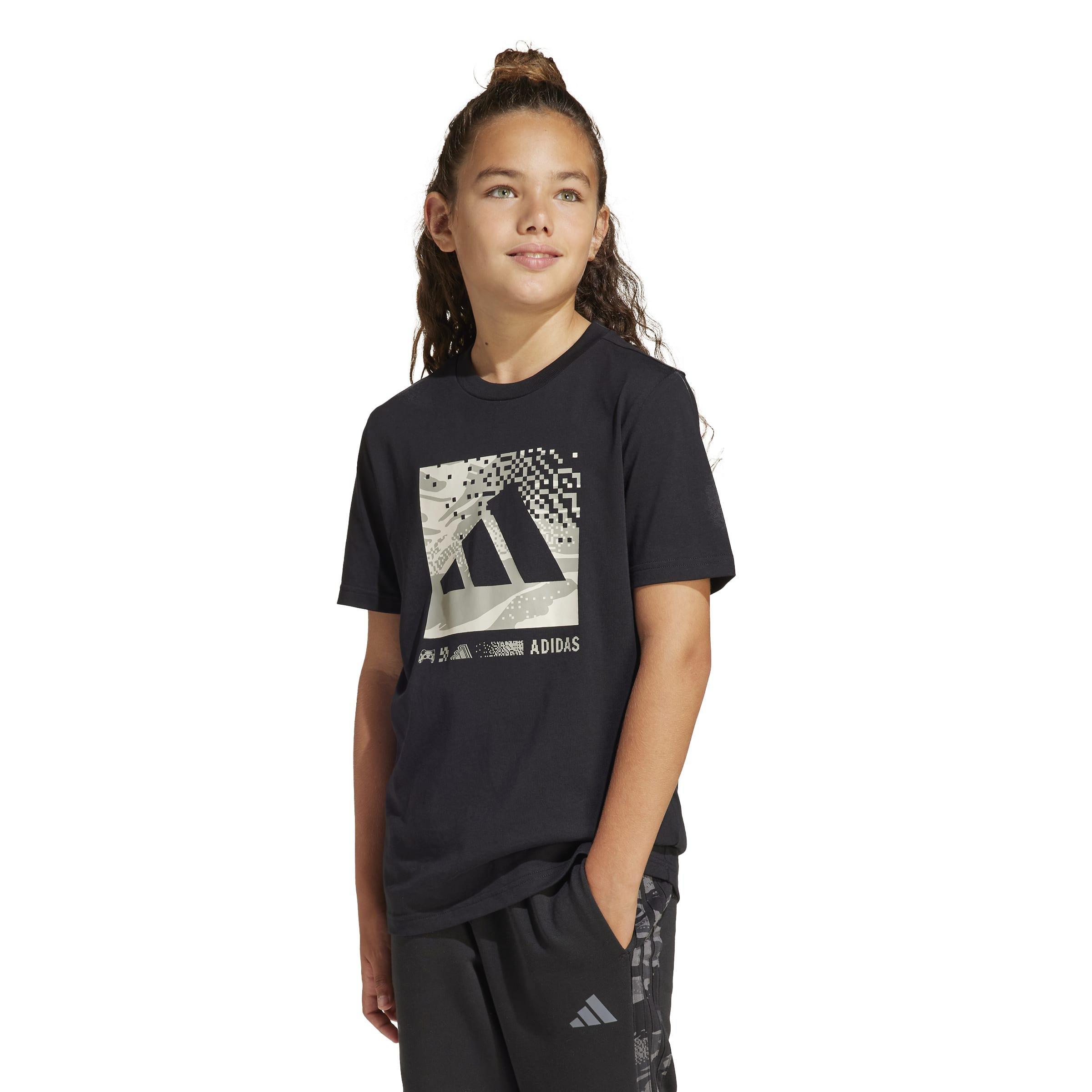 Kids Unisex Camo Graphic T-Shirt, Black, A901_ONE, large image number 7