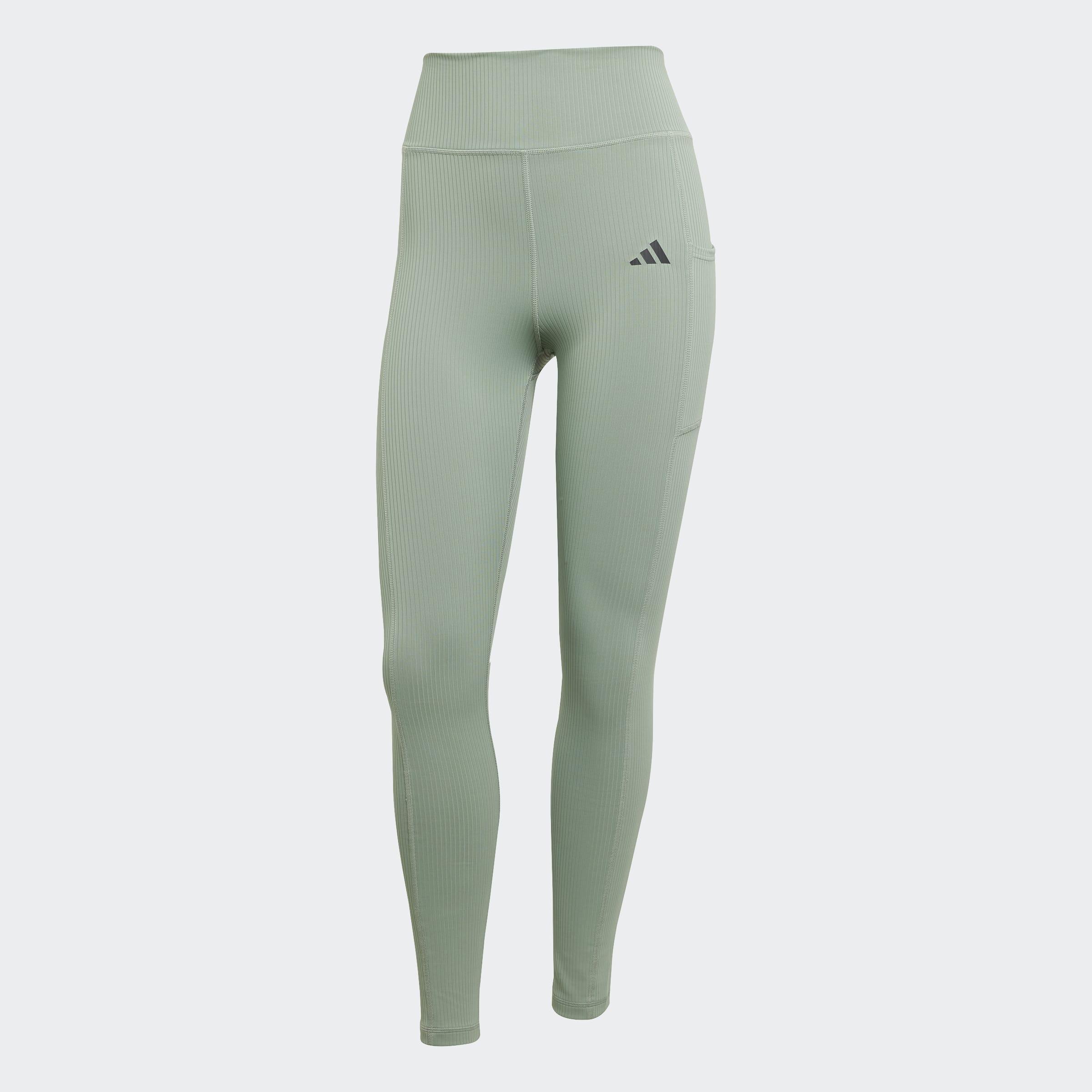 Optime Rib 7/8 Leggings, Green, A901_ONE, large image number 1