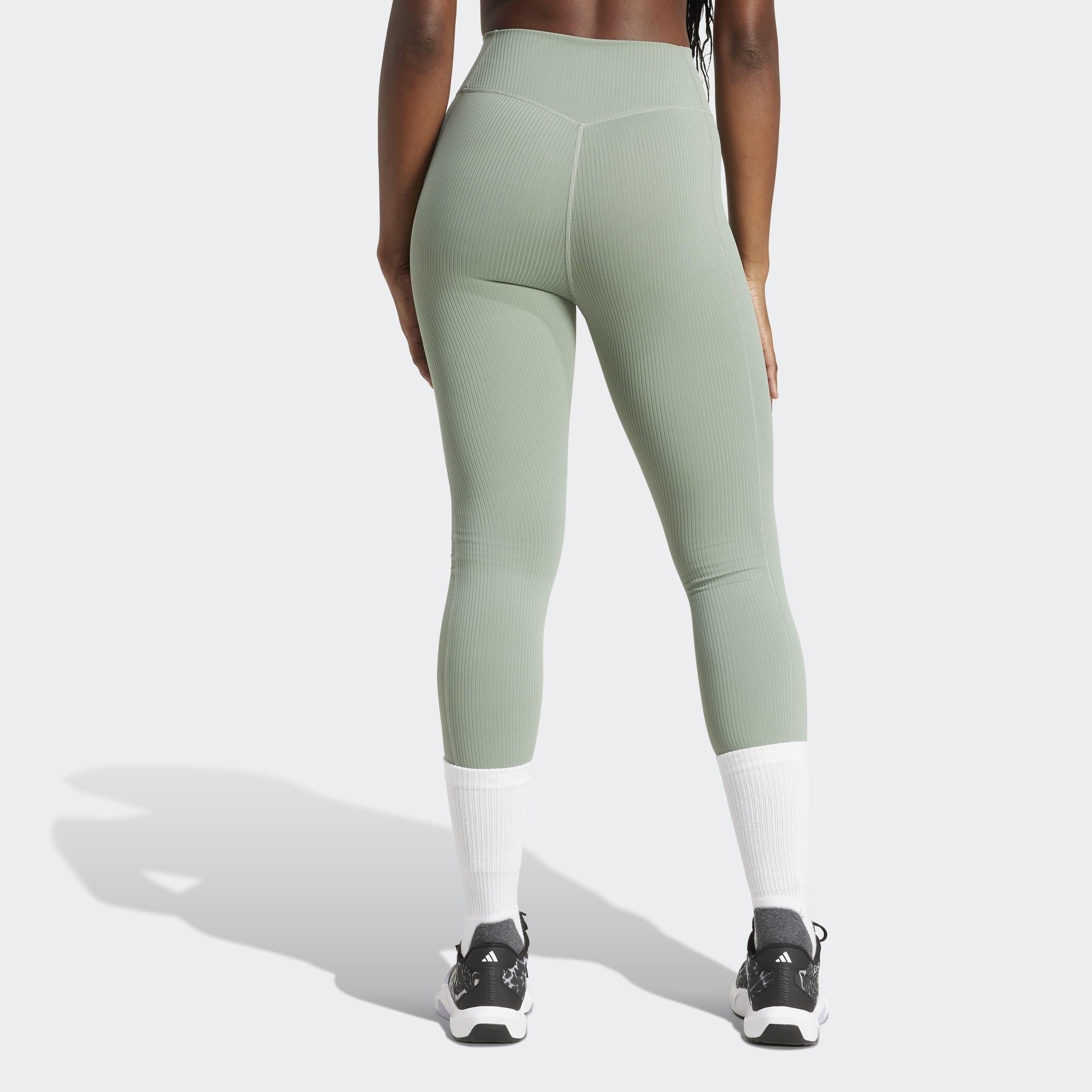 Optime Rib 7/8 Leggings, Green, A901_ONE, large image number 3