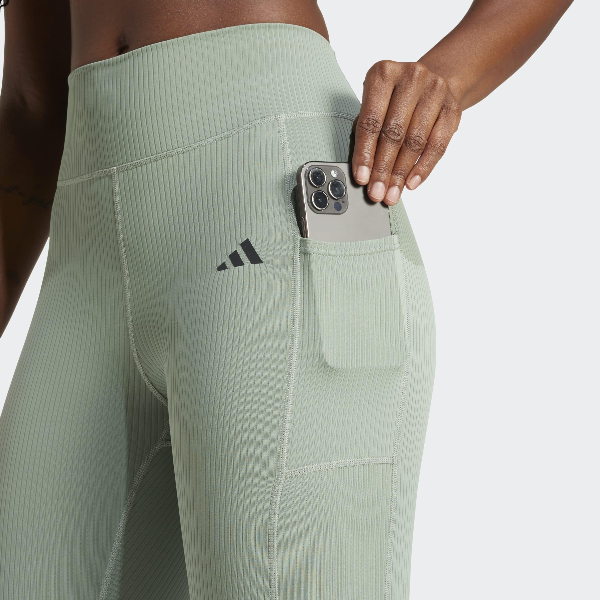 Optime Rib 7/8 Leggings, Green, A901_ONE, large image number 7