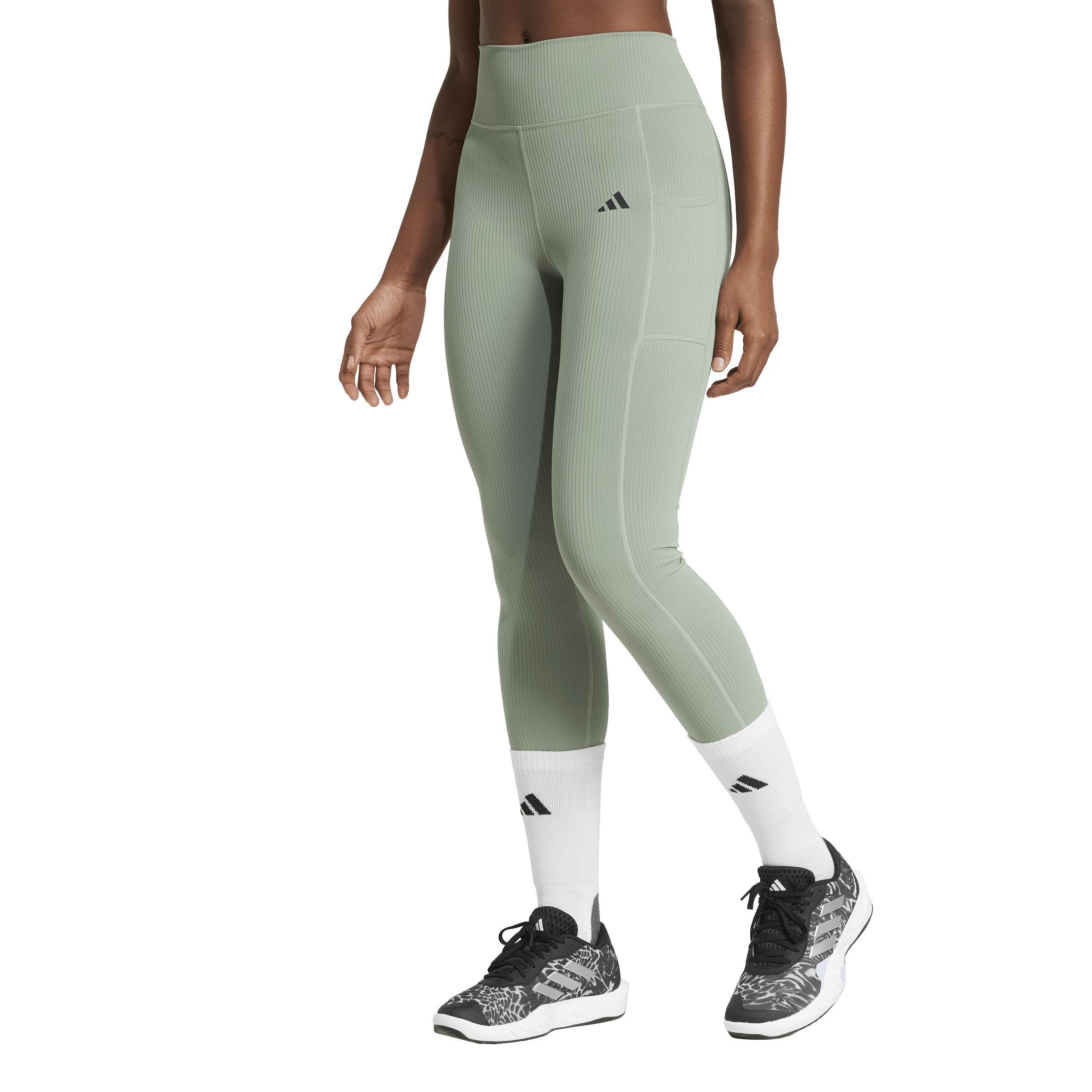 Optime Rib 7/8 Leggings, Green, A901_ONE, large image number 10