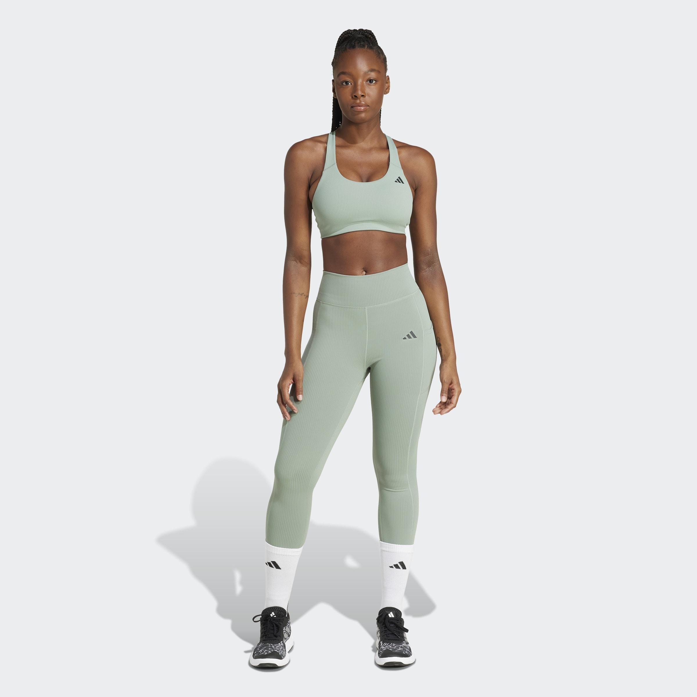 Optime Rib 7/8 Leggings, Green, A901_ONE, large image number 12