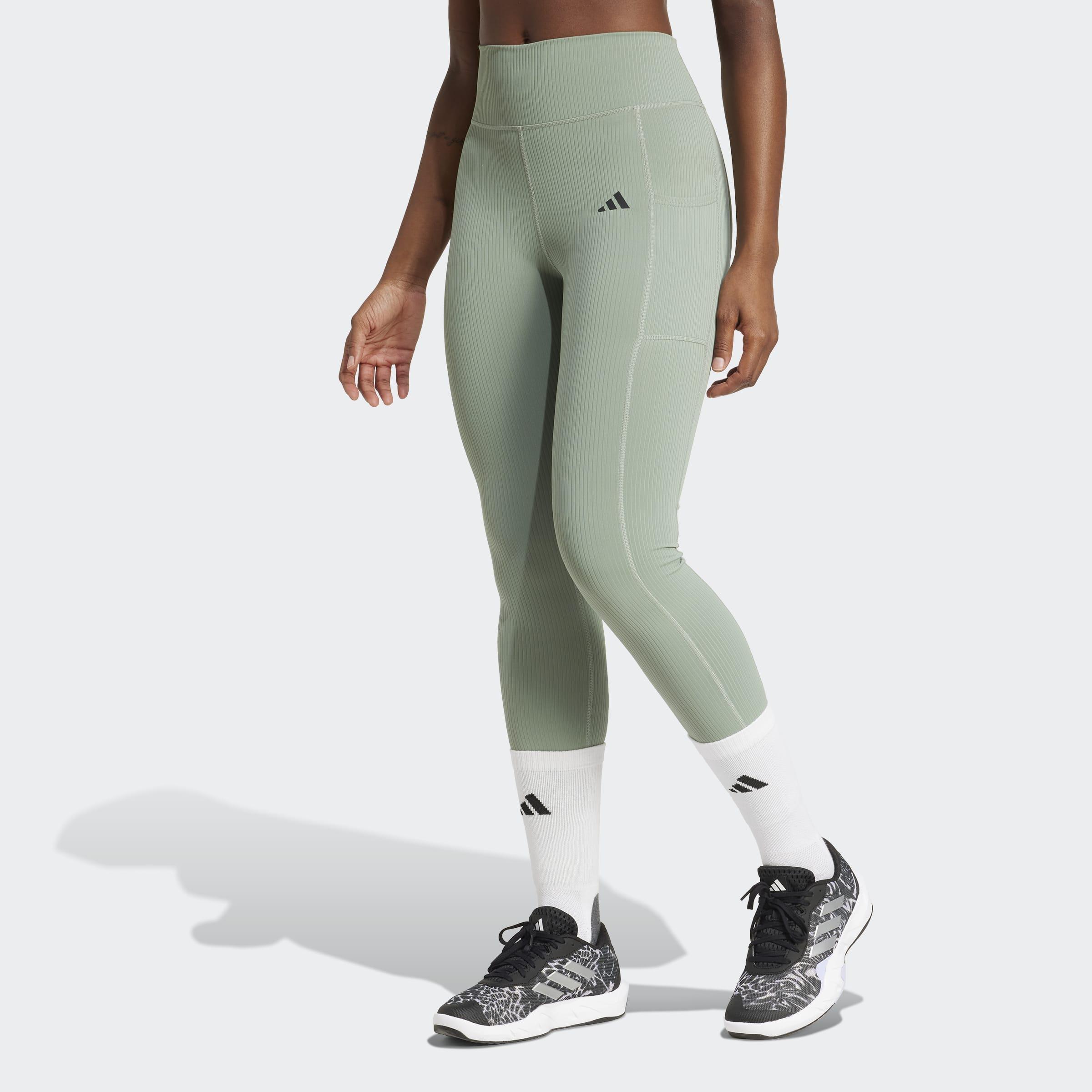 Optime Rib 7/8 Leggings, Green, A901_ONE, large image number 14