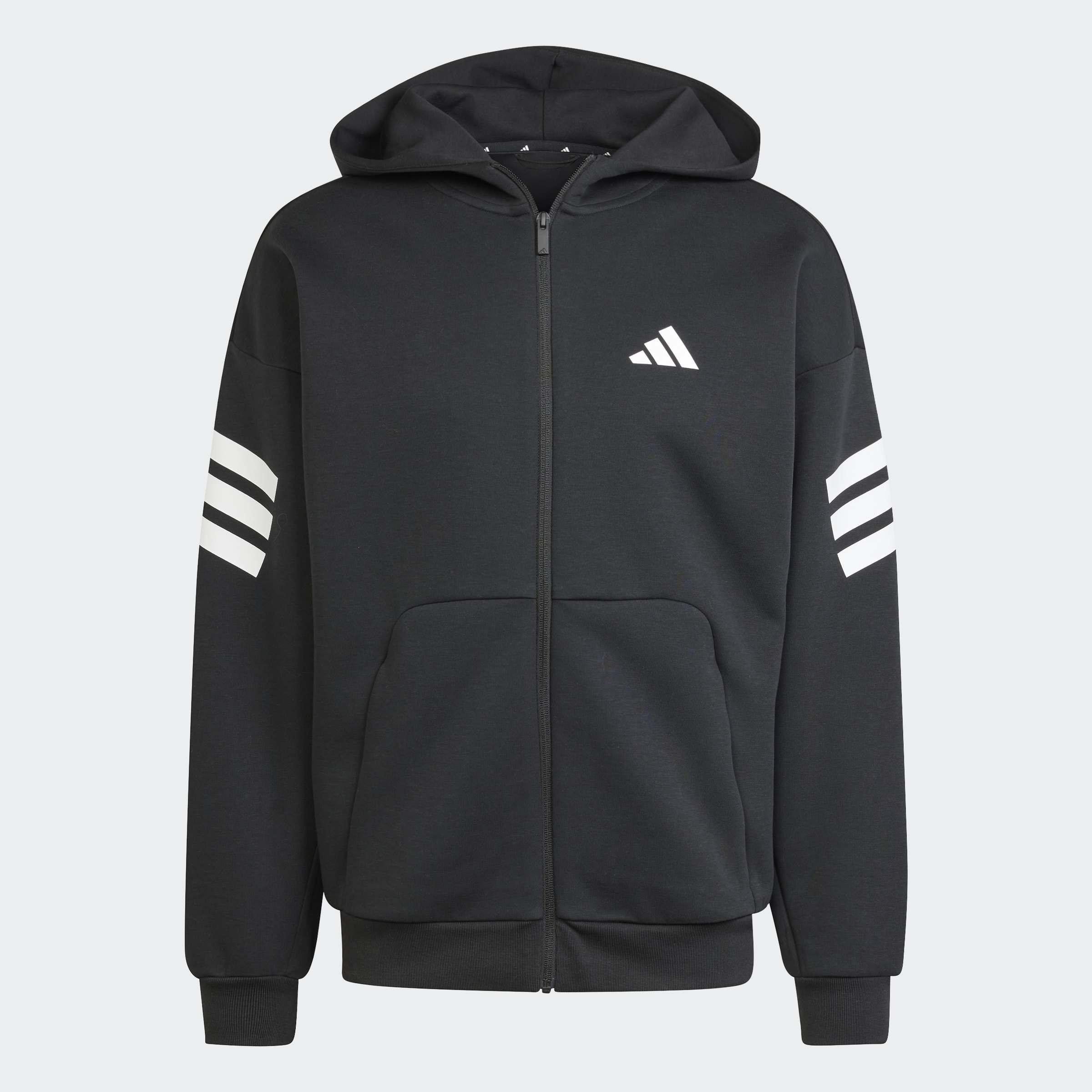 Future Icons 3-Stripes Full-Zip Hoodie, Black