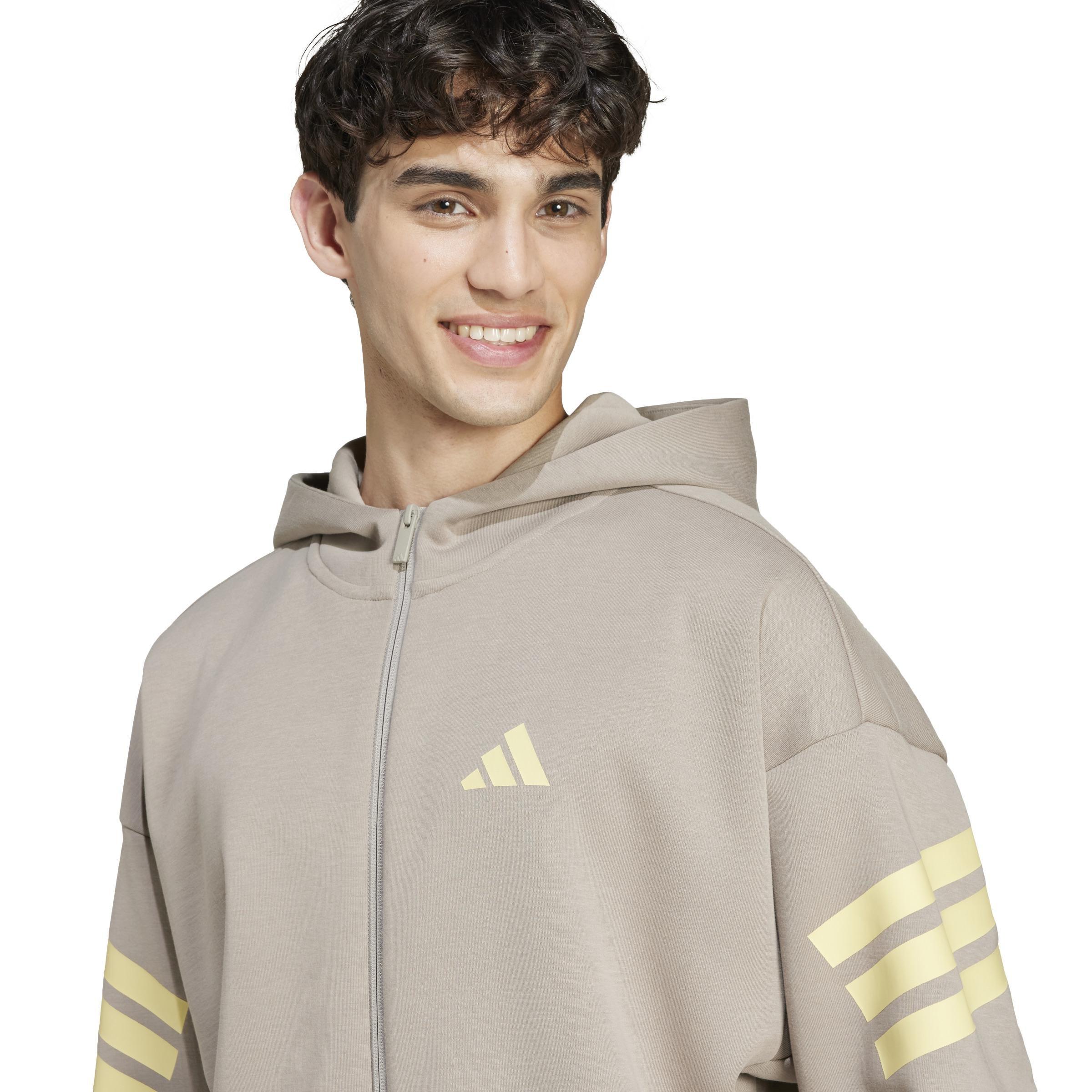 Future Icons 3-Stripes Full-Zip Hoodie, Beige, A901_ONE, large image number 2