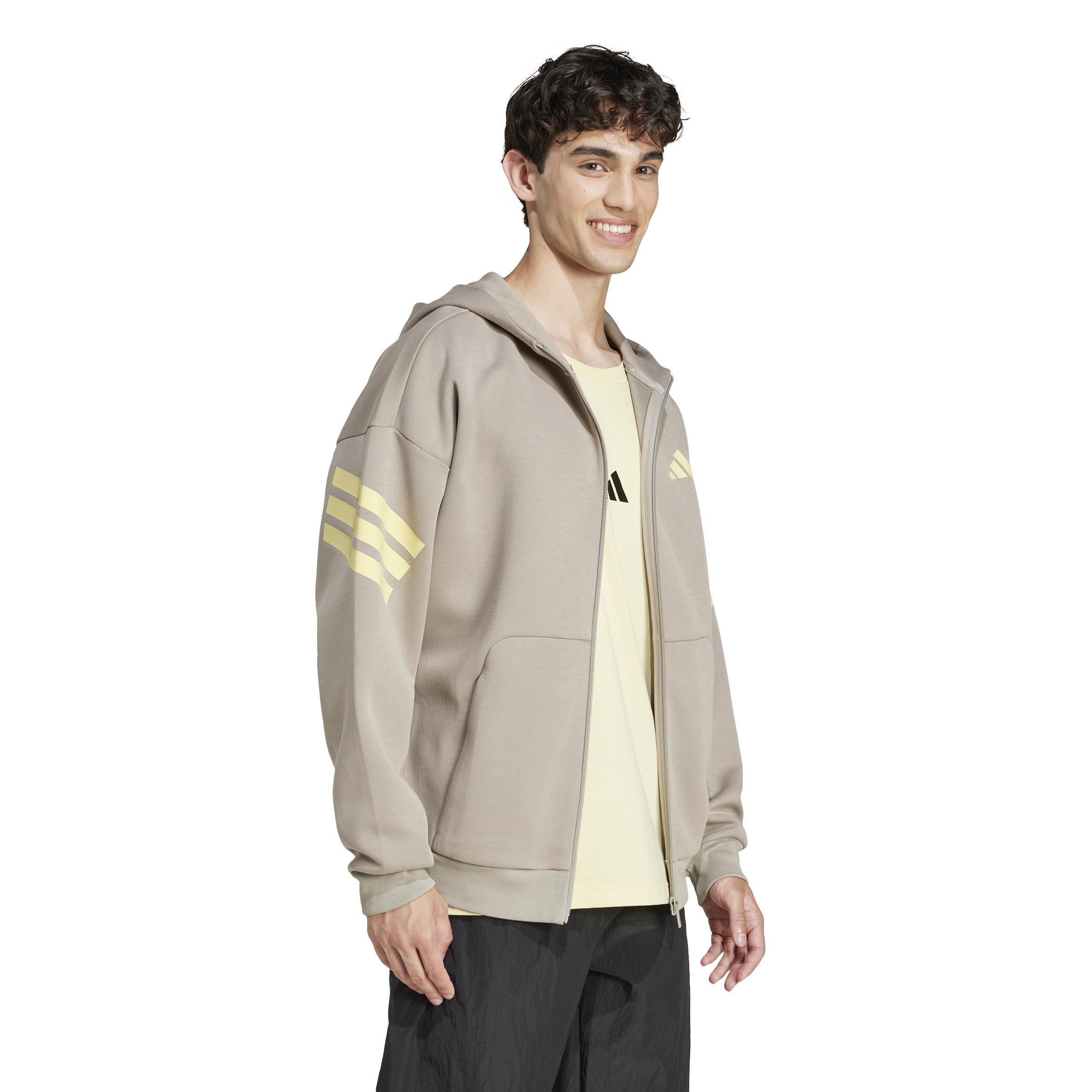 Future Icons 3-Stripes Full-Zip Hoodie, Beige, A901_ONE, large image number 6