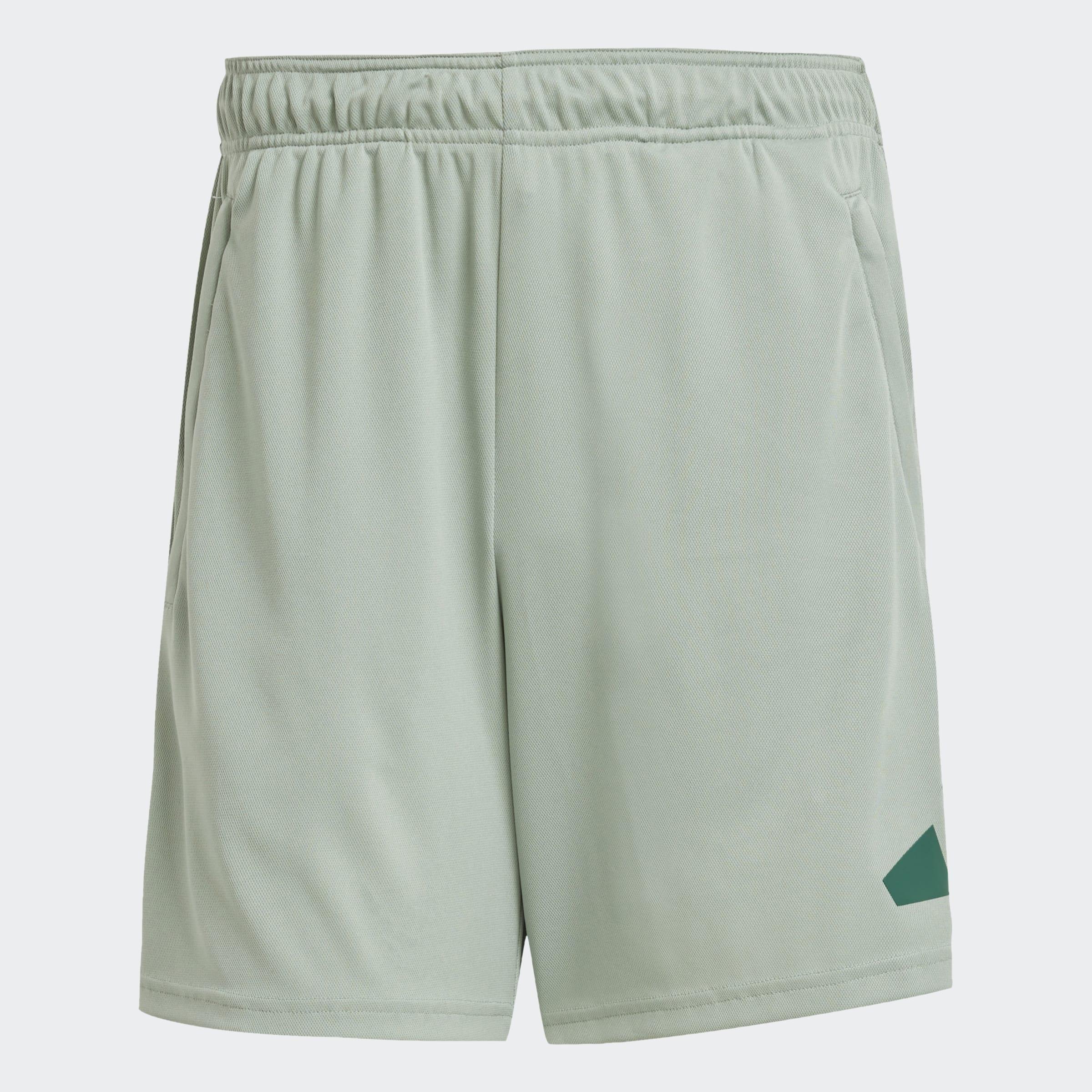 Train Essentials Logo Training Shorts, Green, A901_ONE, medium