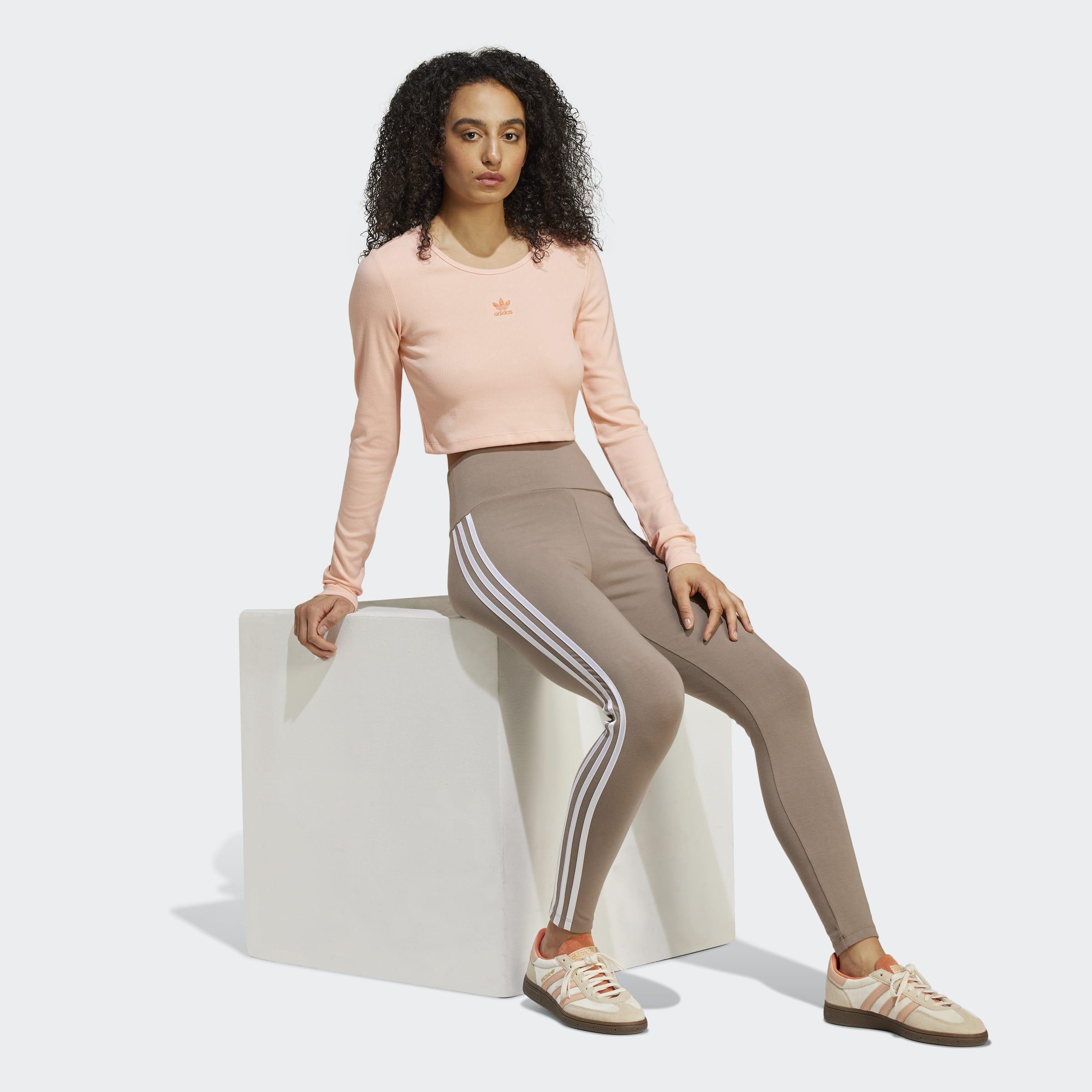 3-Stripes Leggings, Brown, A901_ONE, large image number 5