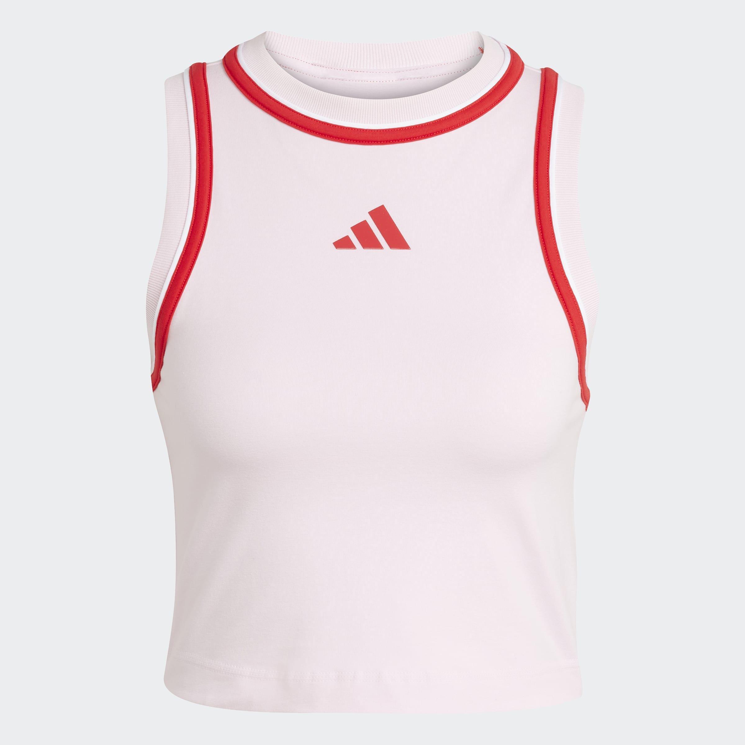 Essentials Color-Pop Cotton Crop Tank Top, Pink