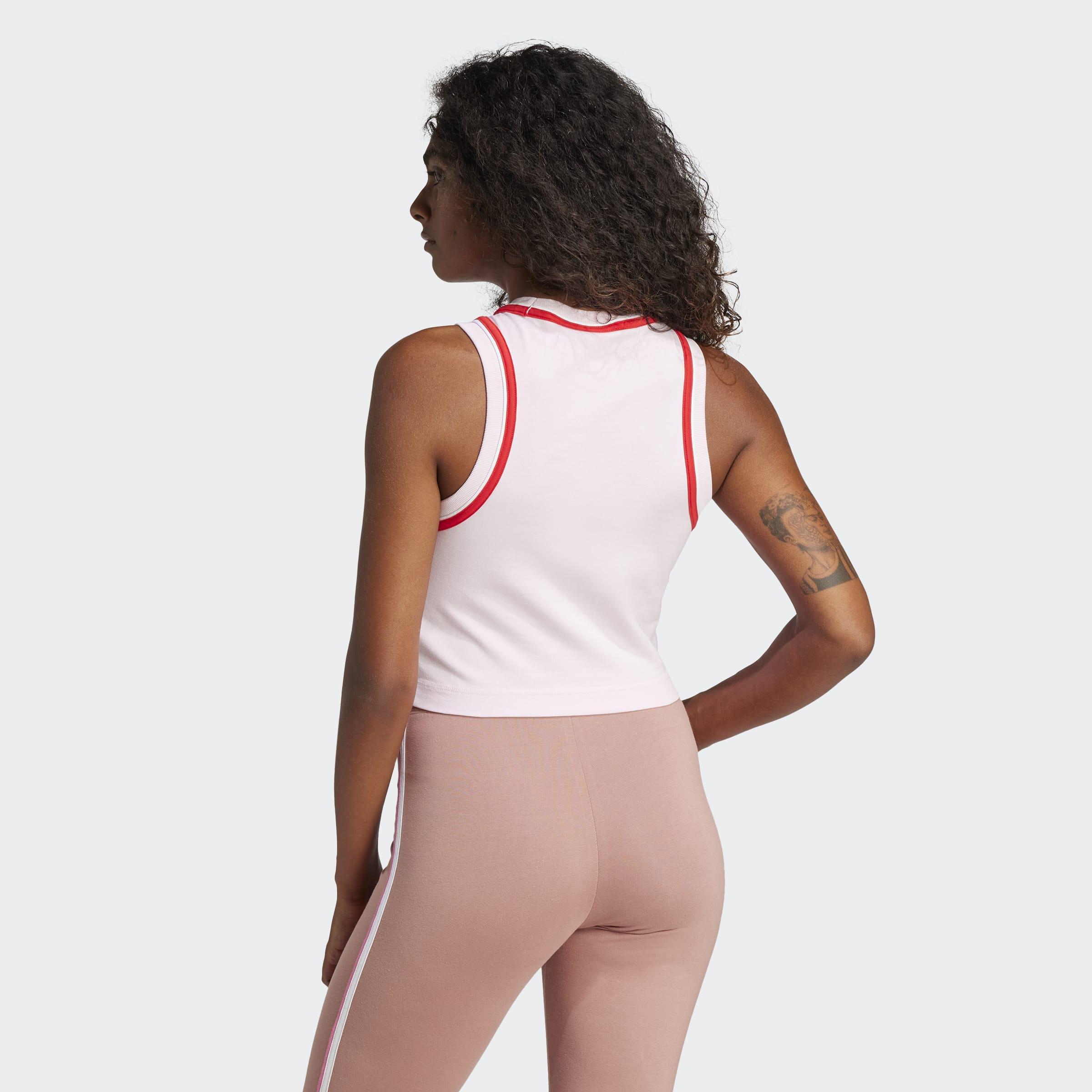 Essentials Color-Pop Cotton Crop Tank Top, Pink