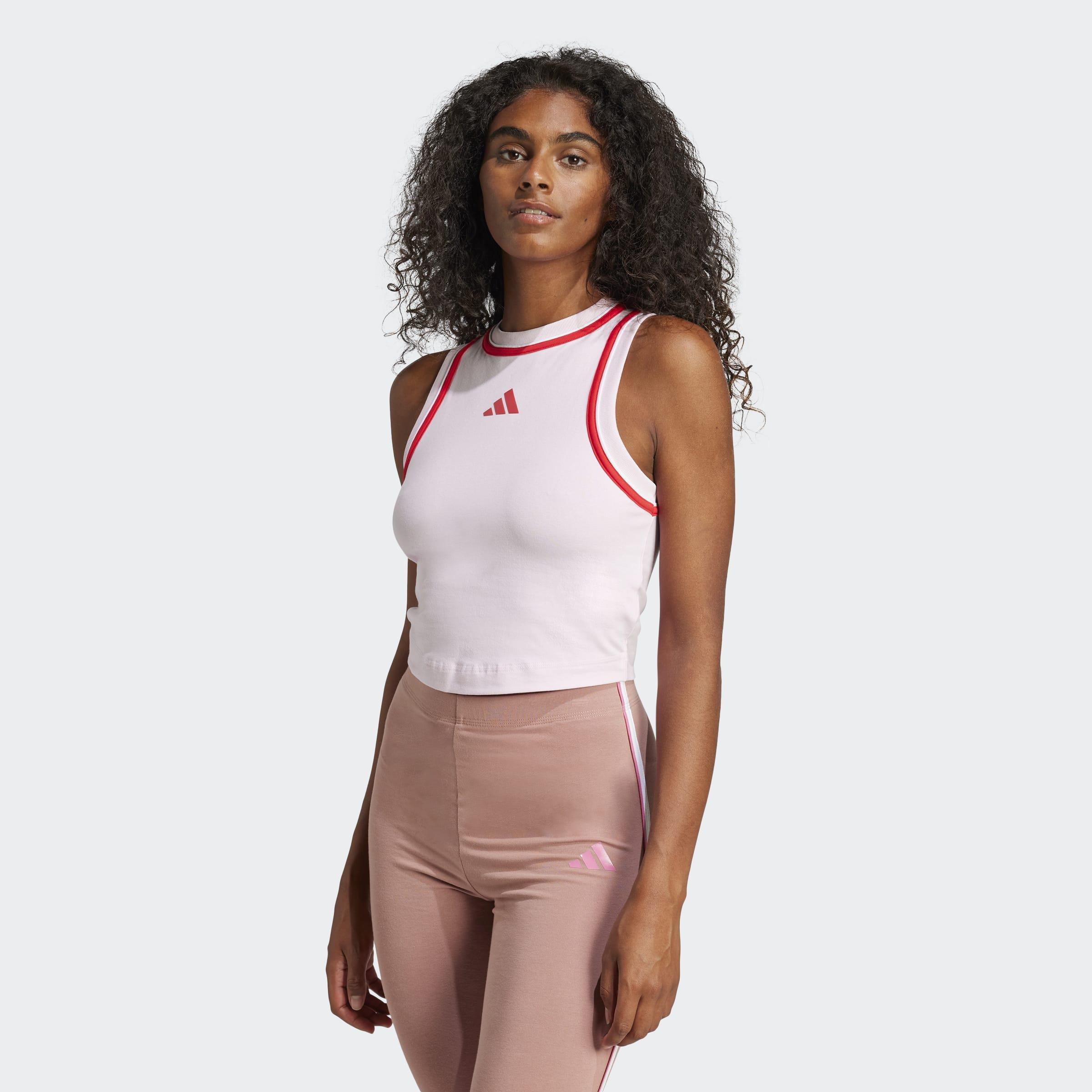 Essentials Color-Pop Cotton Crop Tank Top, Pink, A901_ONE, large image number 4