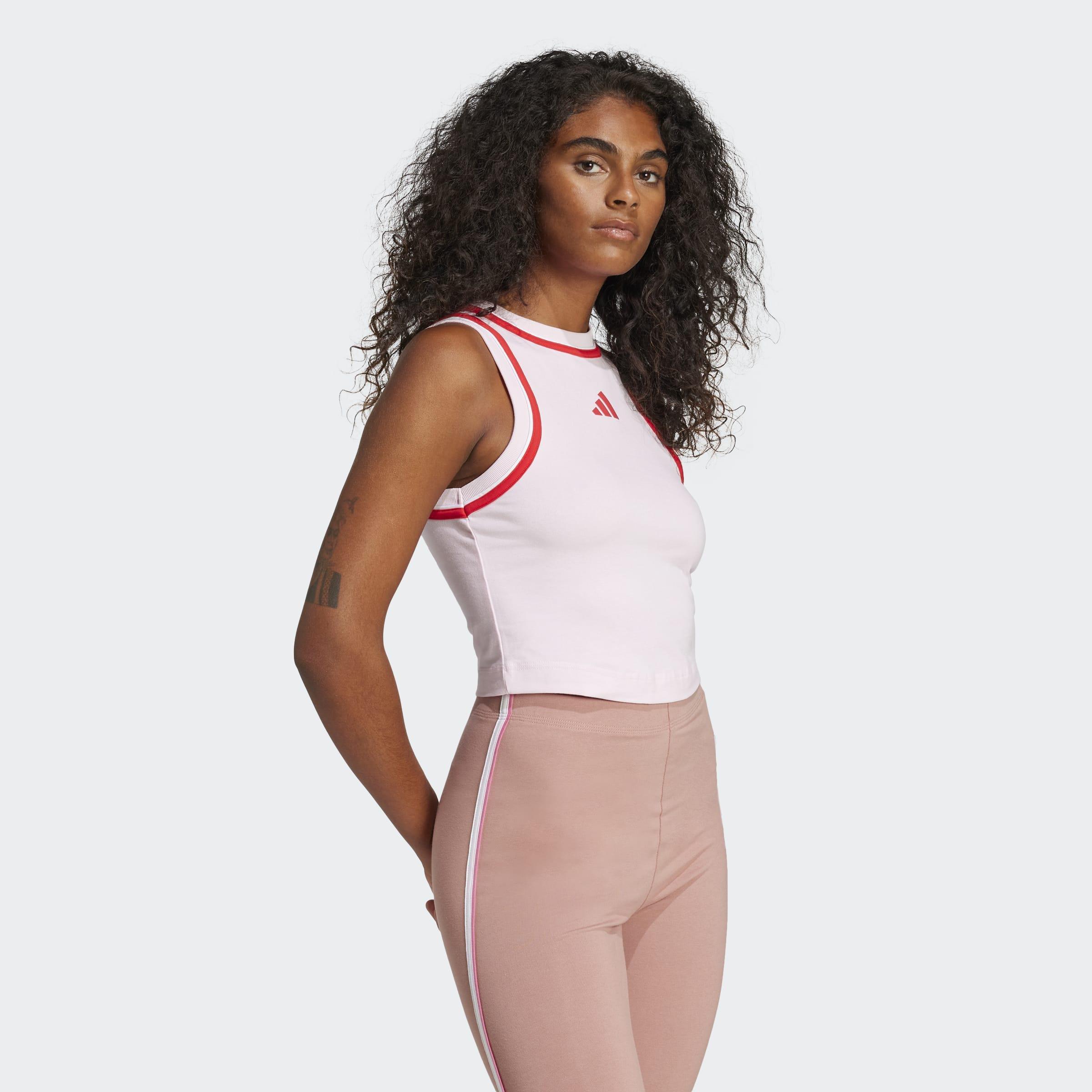 Essentials Color-Pop Cotton Crop Tank Top, Pink, A901_ONE, large image number 5