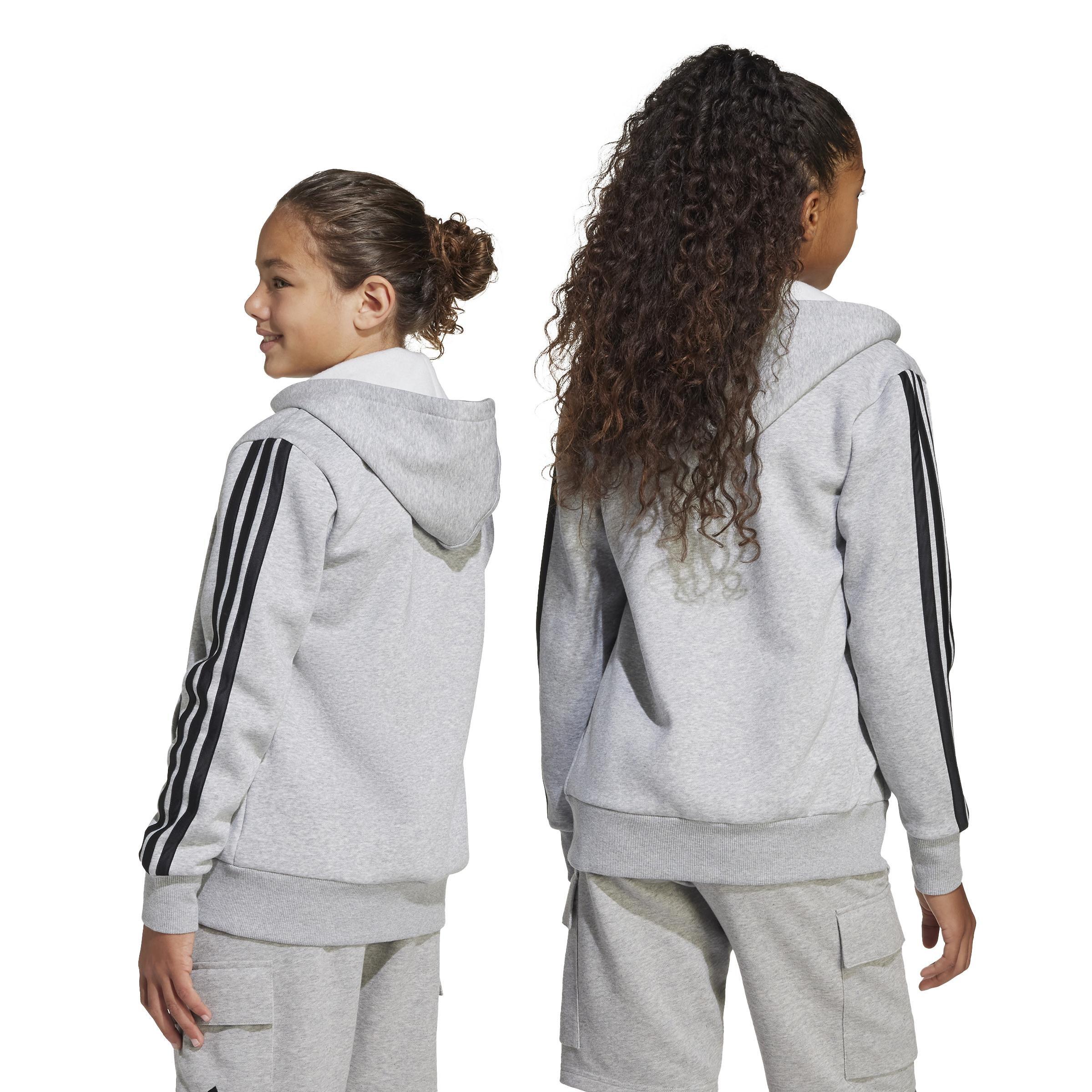 Kids Unisex Essentials Full-Zip Hoodie, Grey, A901_ONE, large image number 4