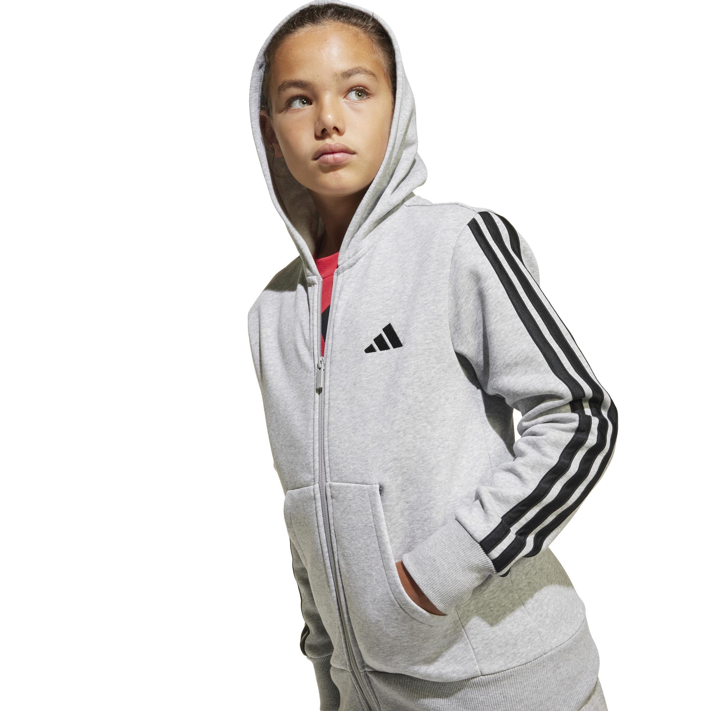 Kids Unisex Essentials Full-Zip Hoodie, Grey, A901_ONE, large image number 8