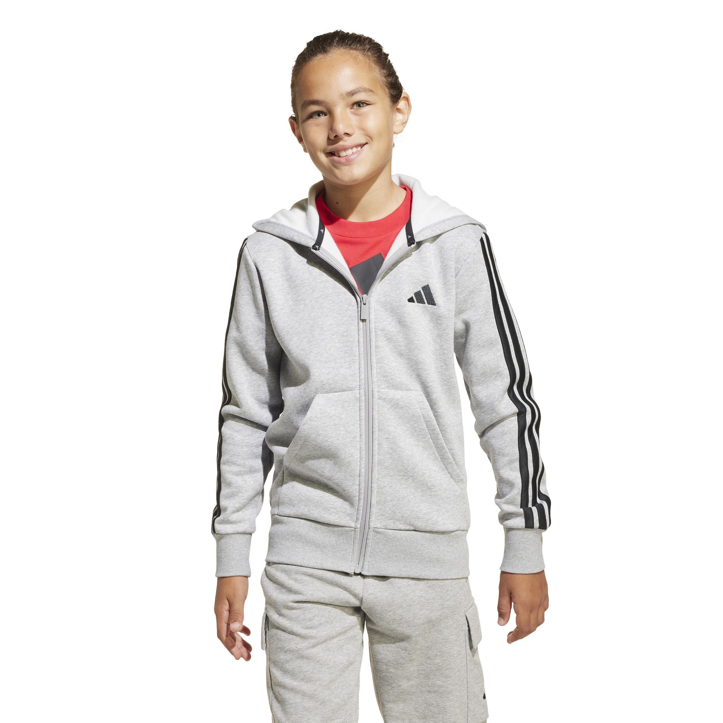Kids Unisex Essentials Full-Zip Hoodie, Grey, A901_ONE, large image number 14