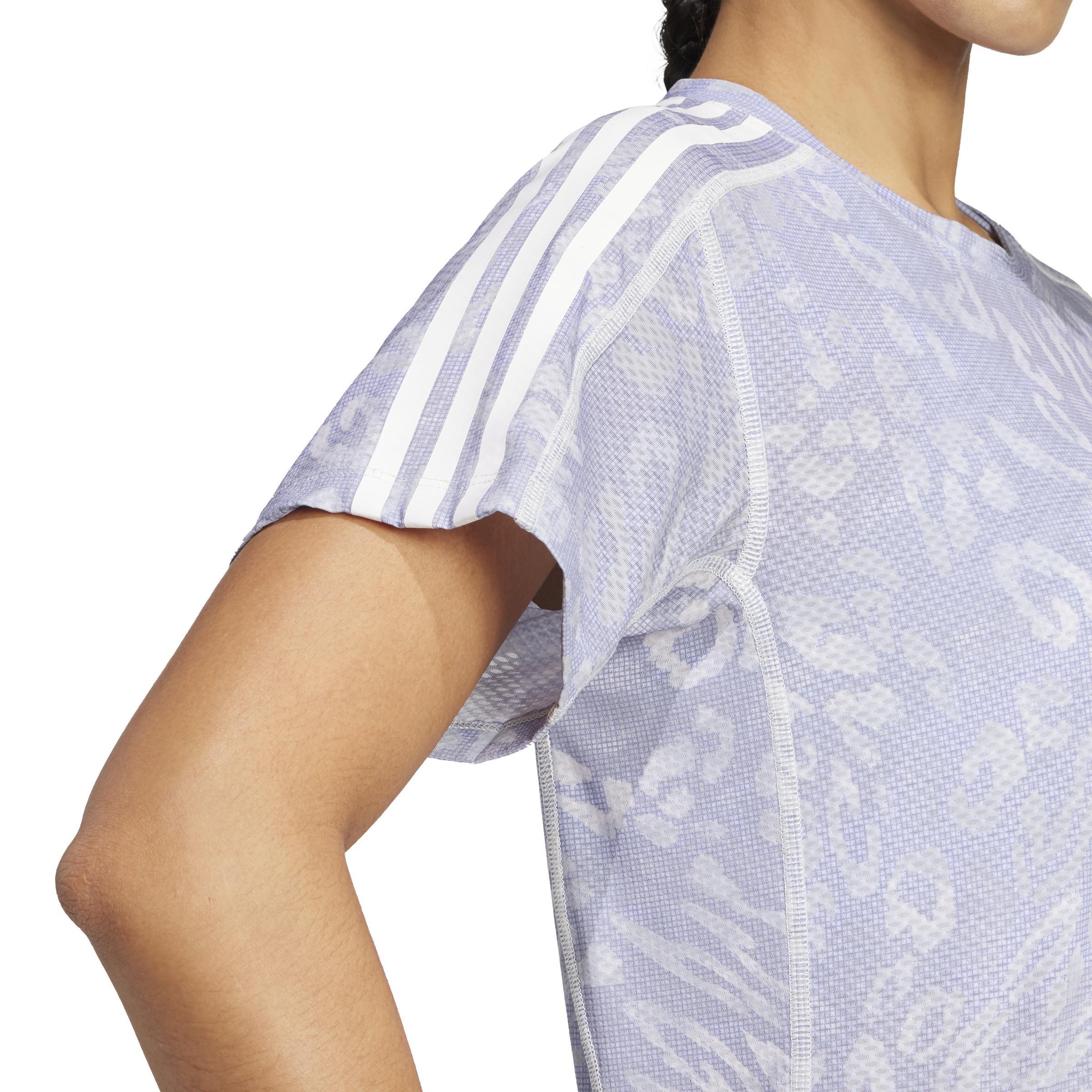 Own the Run CLIMACOOL 3-Stripes T-Shirt, Grey, A901_ONE, large image number 4