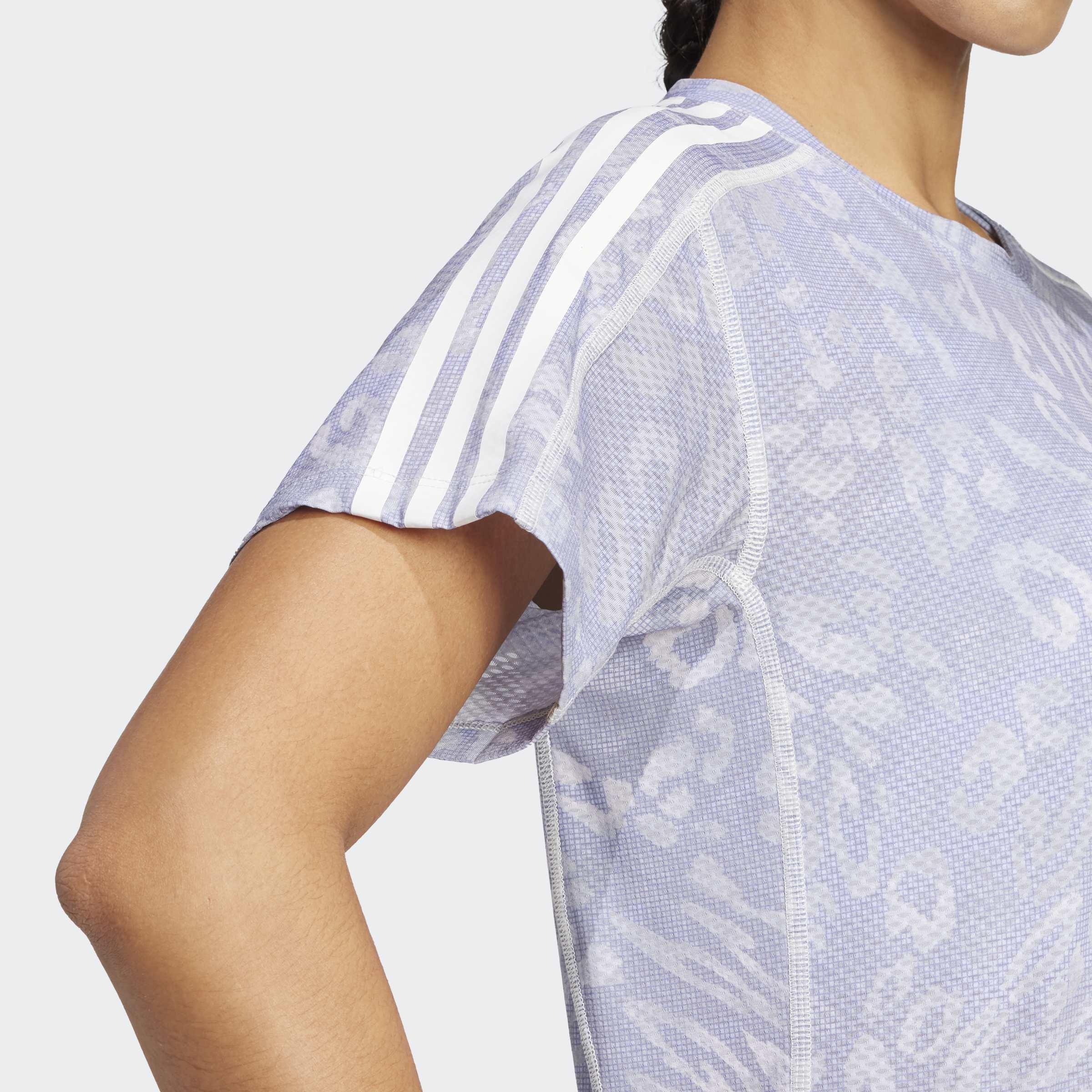 Own the Run CLIMACOOL 3-Stripes T-Shirt, Grey, A901_ONE, large image number 6