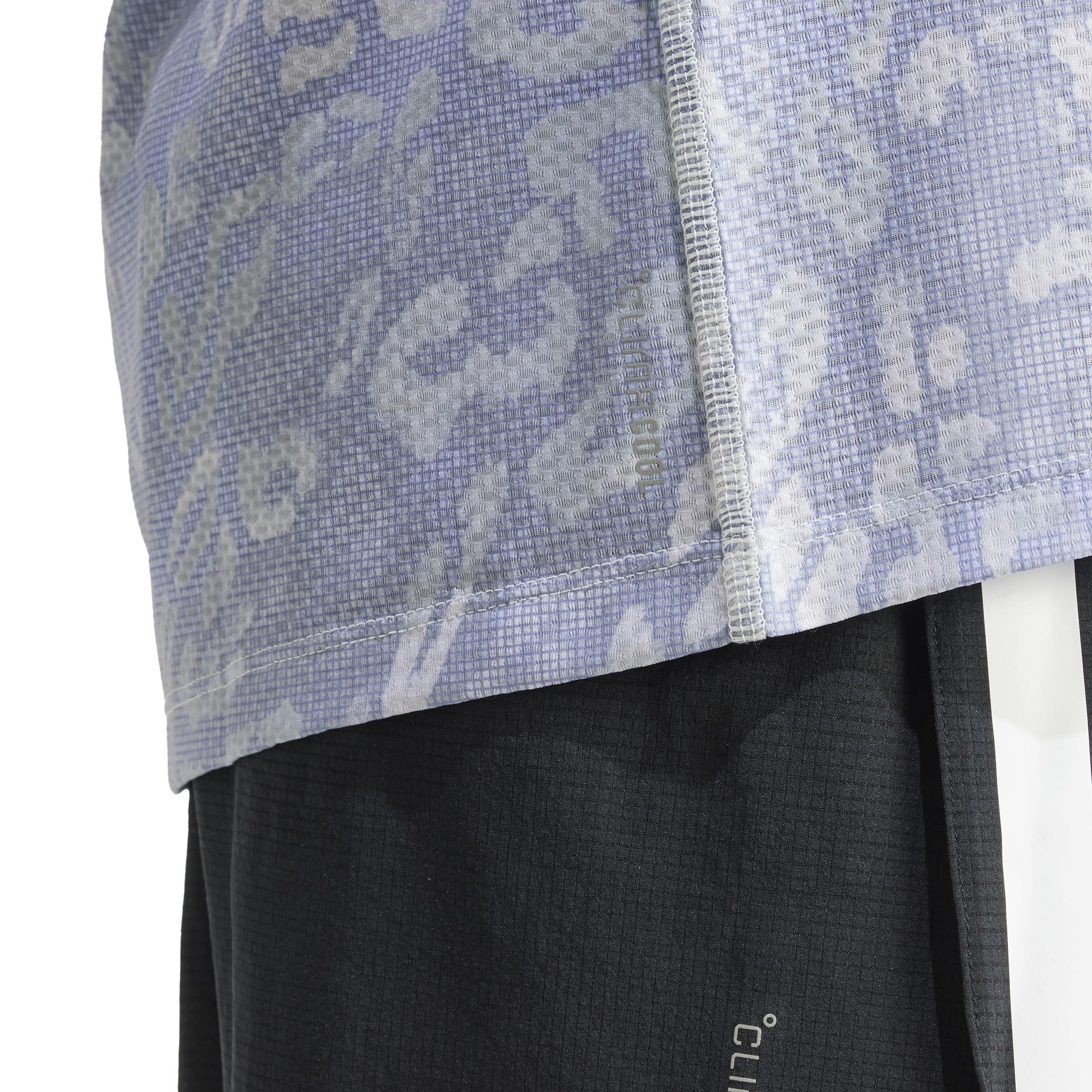 Own The Run CLIMACOOL 3-Stripes T-Shirt, Grey, A901_ONE, large image number 4