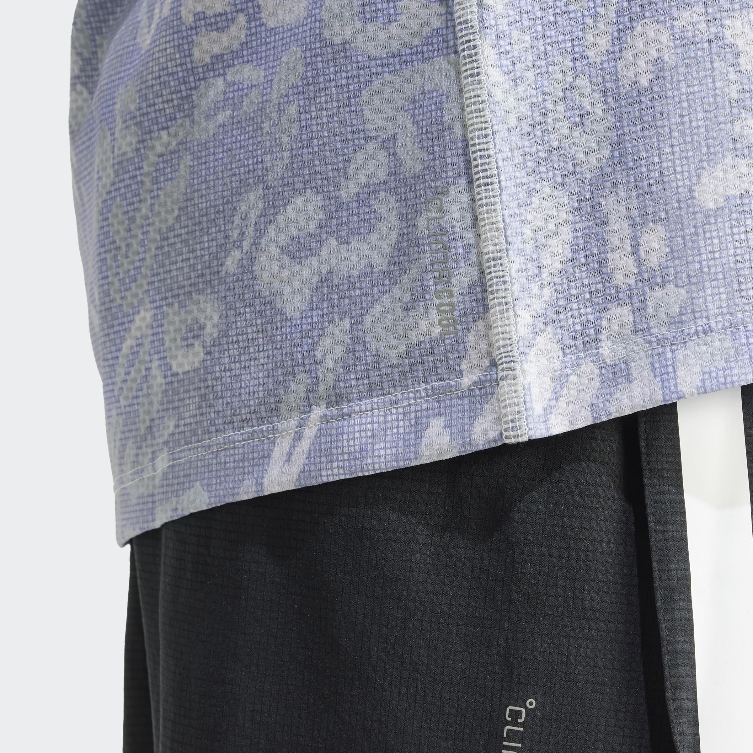 Own The Run CLIMACOOL 3-Stripes T-Shirt, Grey, A901_ONE, large image number 6