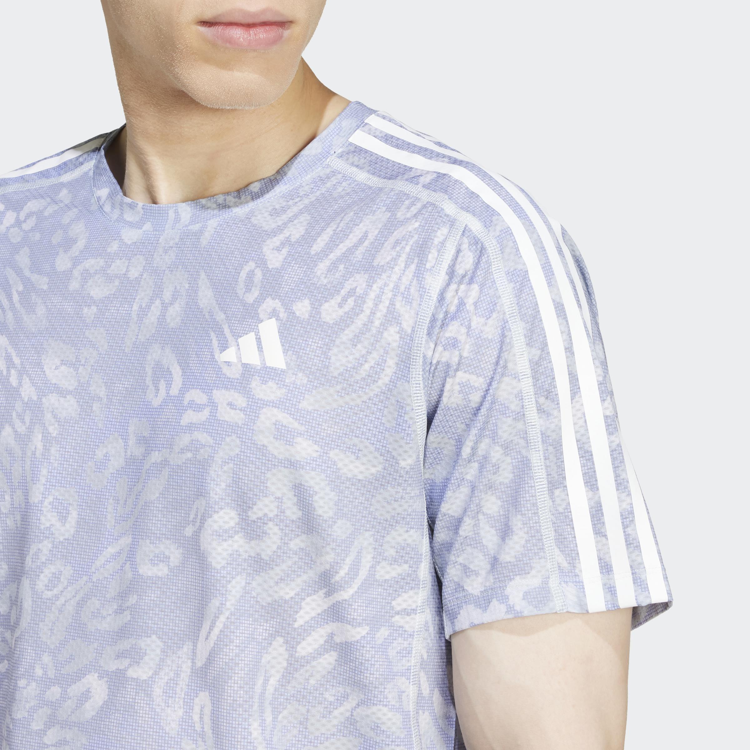 Own The Run CLIMACOOL 3-Stripes T-Shirt, Grey, A901_ONE, large image number 7