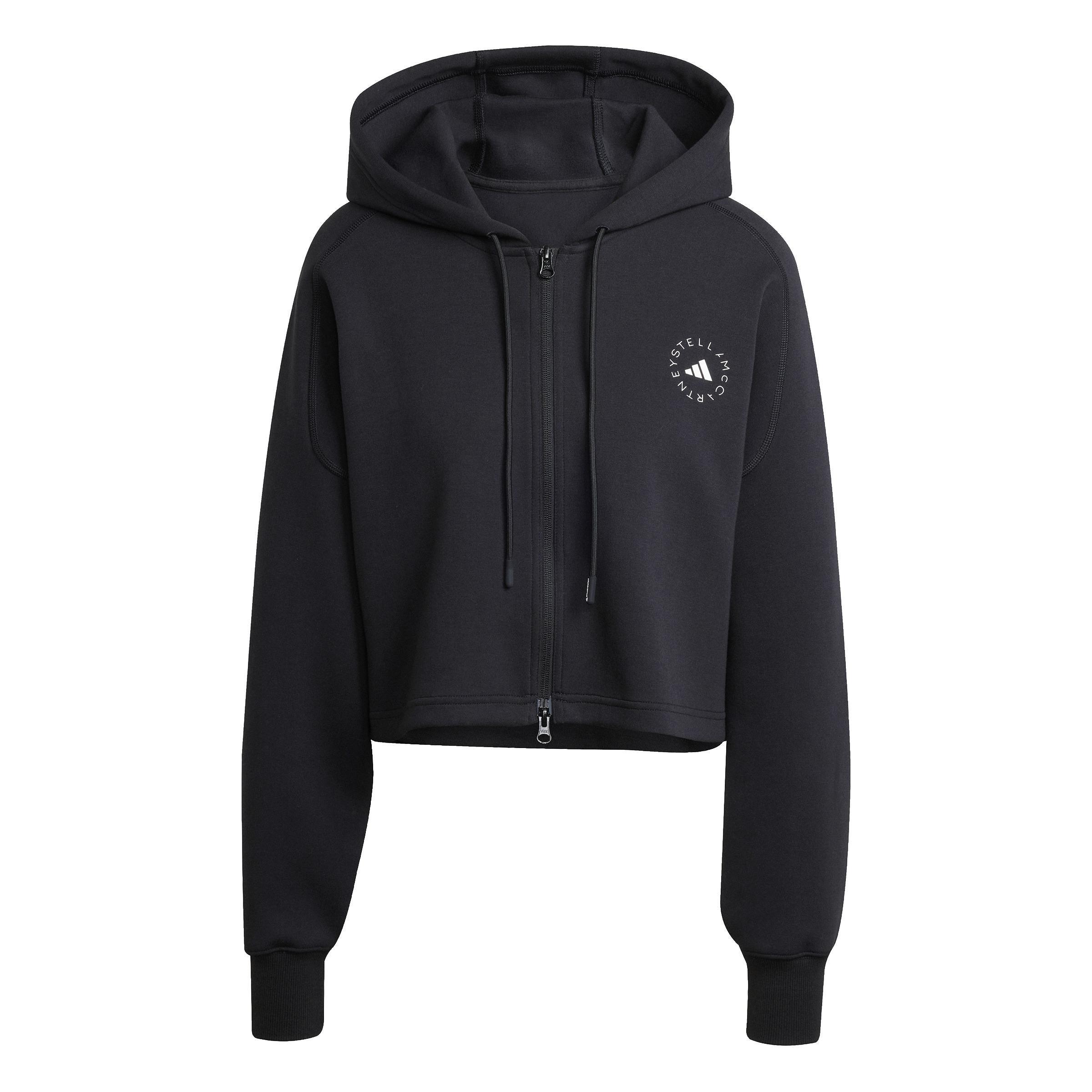 adidas by Stella McCartney Sportswear Cropped Hoodie, Black, A901_ONE, large image number 0