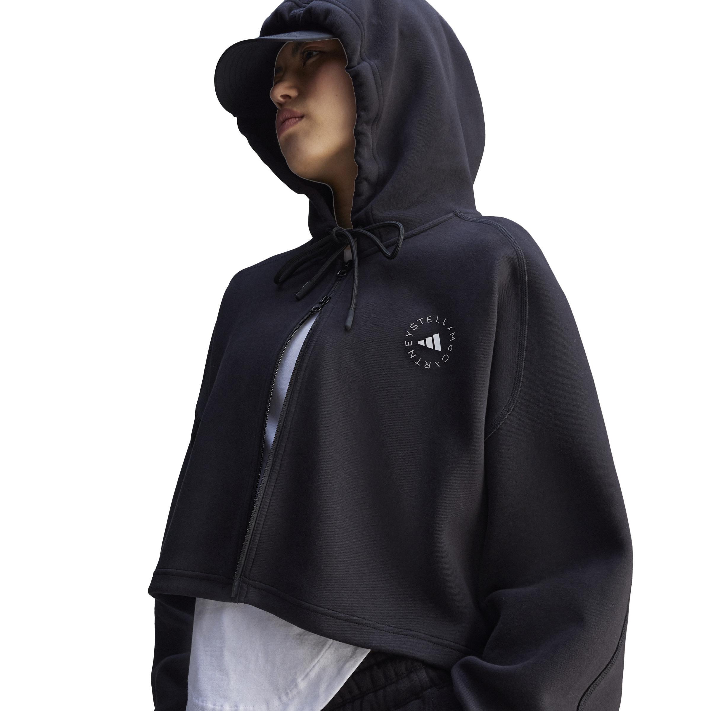 adidas by Stella McCartney Sportswear Cropped Hoodie, Black, A901_ONE, large image number 5