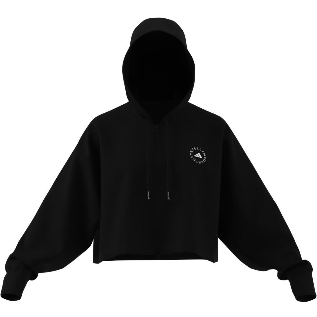 adidas by Stella McCartney Sportswear Cropped Hoodie, Black, A901_ONE, large image number 13