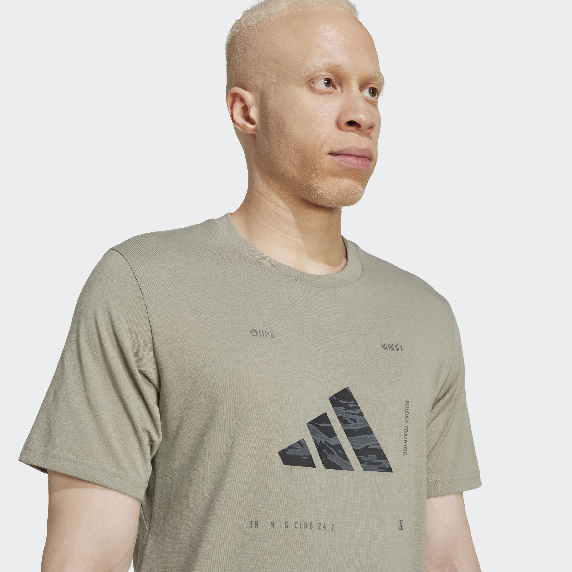 Climacool Training Camo Logo Graphic T-Shirt, Green, A901_ONE, large image number 6