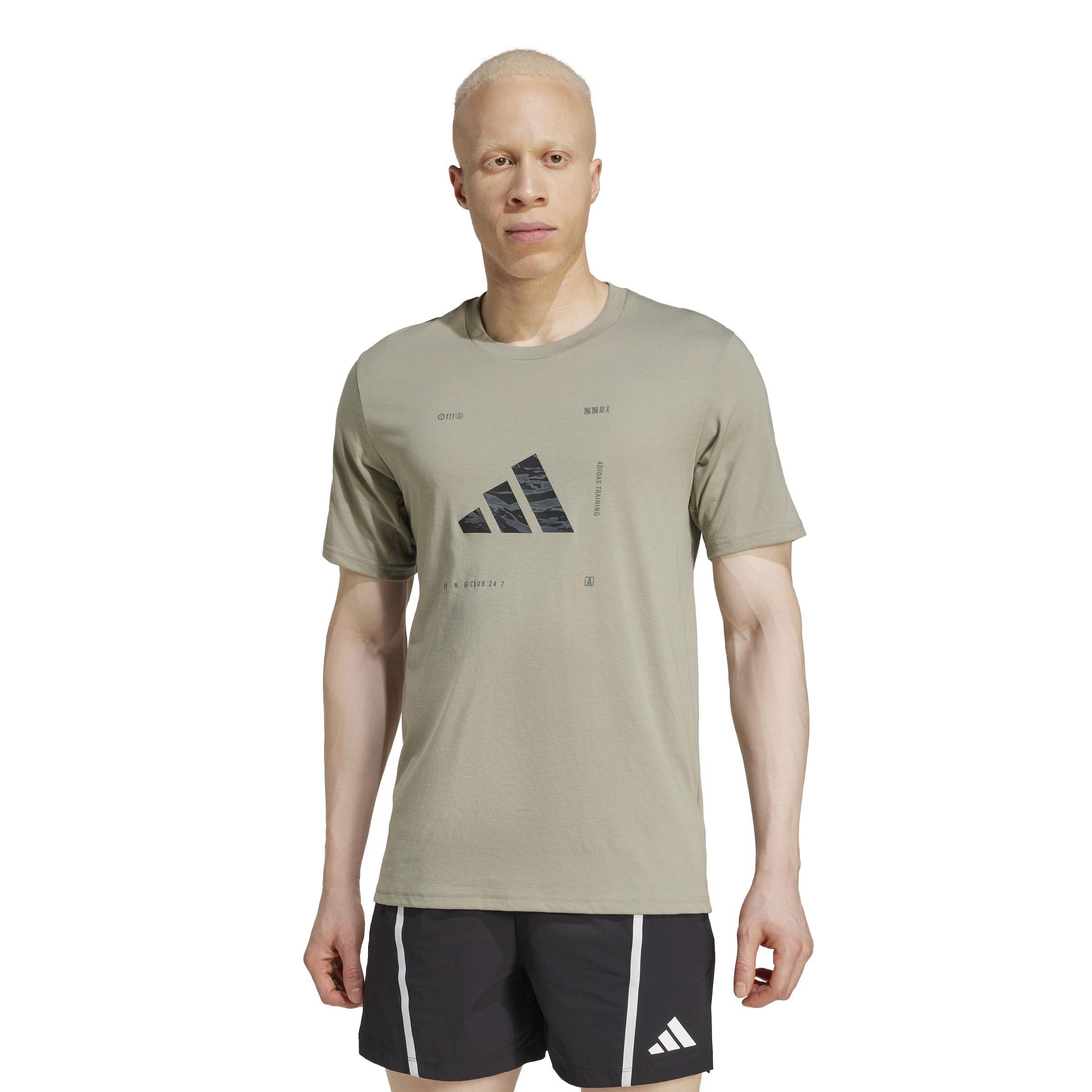 Climacool Training Camo Logo Graphic T-Shirt, Green, A901_ONE, large image number 9