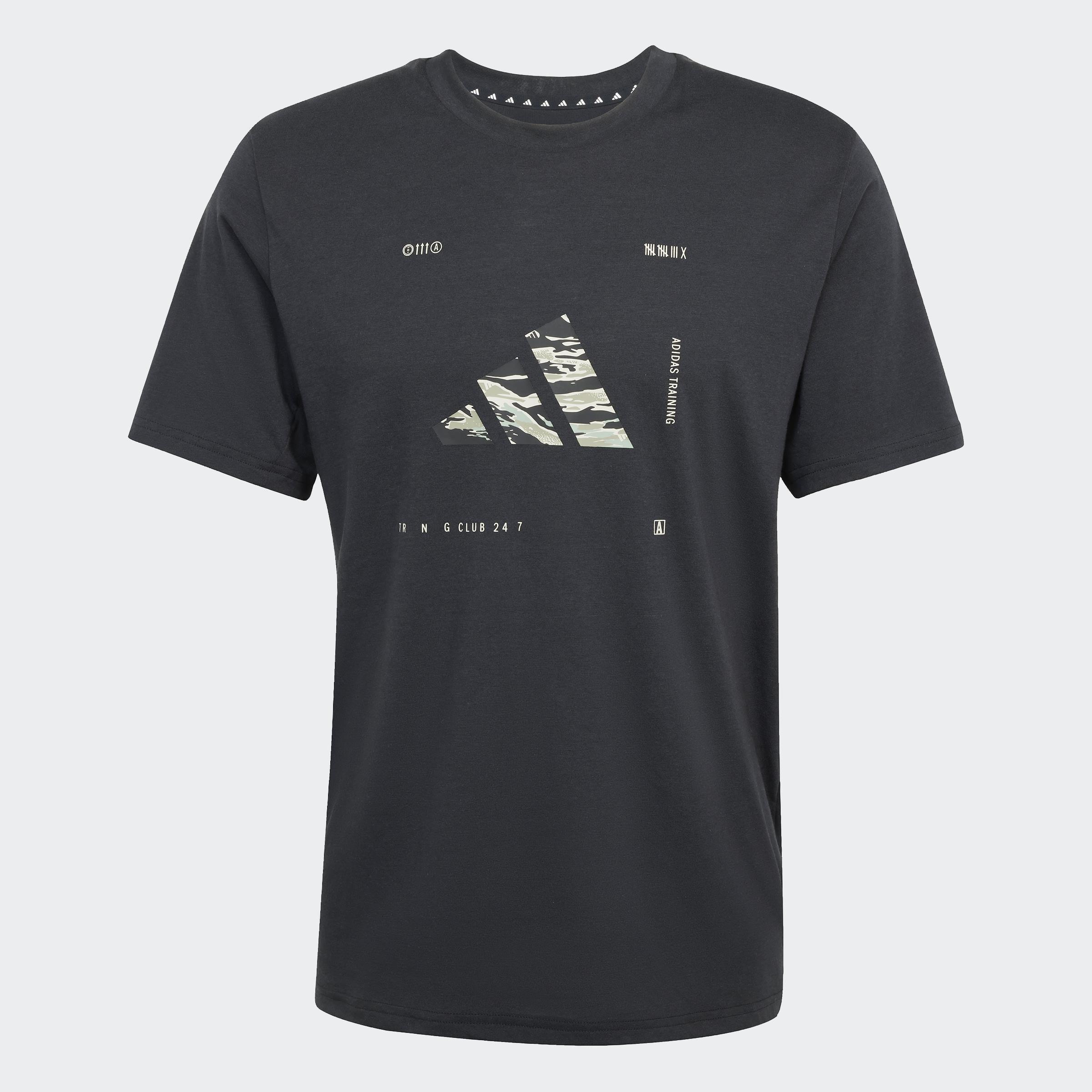 Climacool Training Camo Logo Graphic T-Shirt, Black, A901_ONE, large image number 2