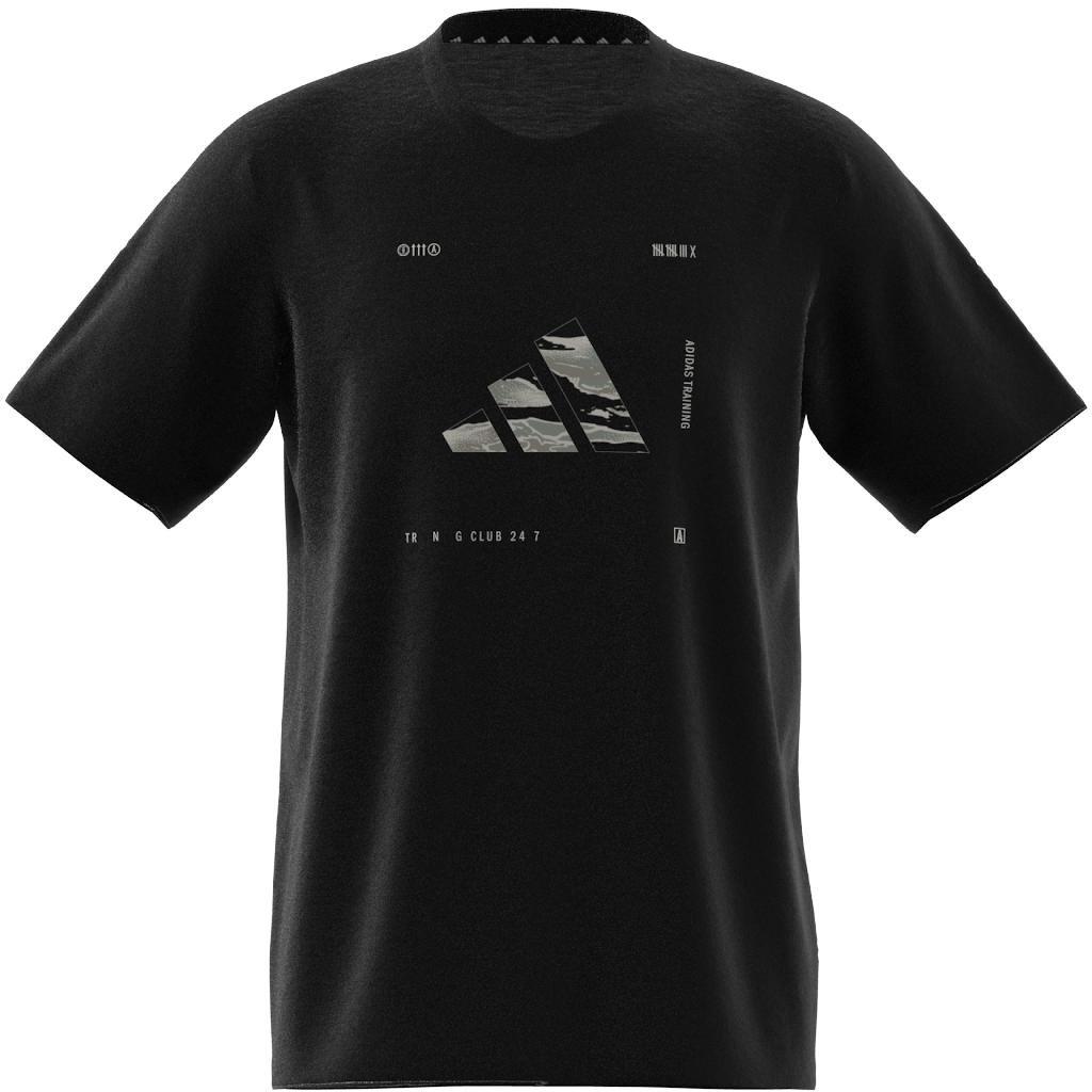 Climacool Training Camo Logo Graphic T-Shirt, Black, A901_ONE, large image number 9