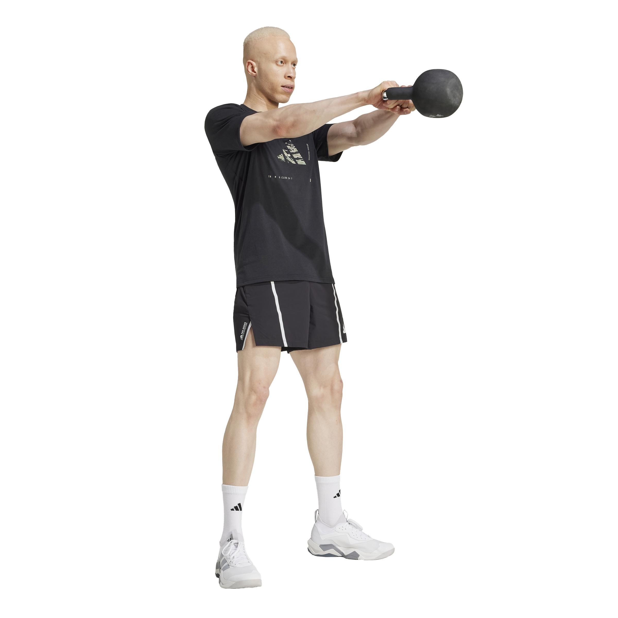 Climacool Training Camo Logo Graphic T-Shirt, Black, A901_ONE, large image number 10