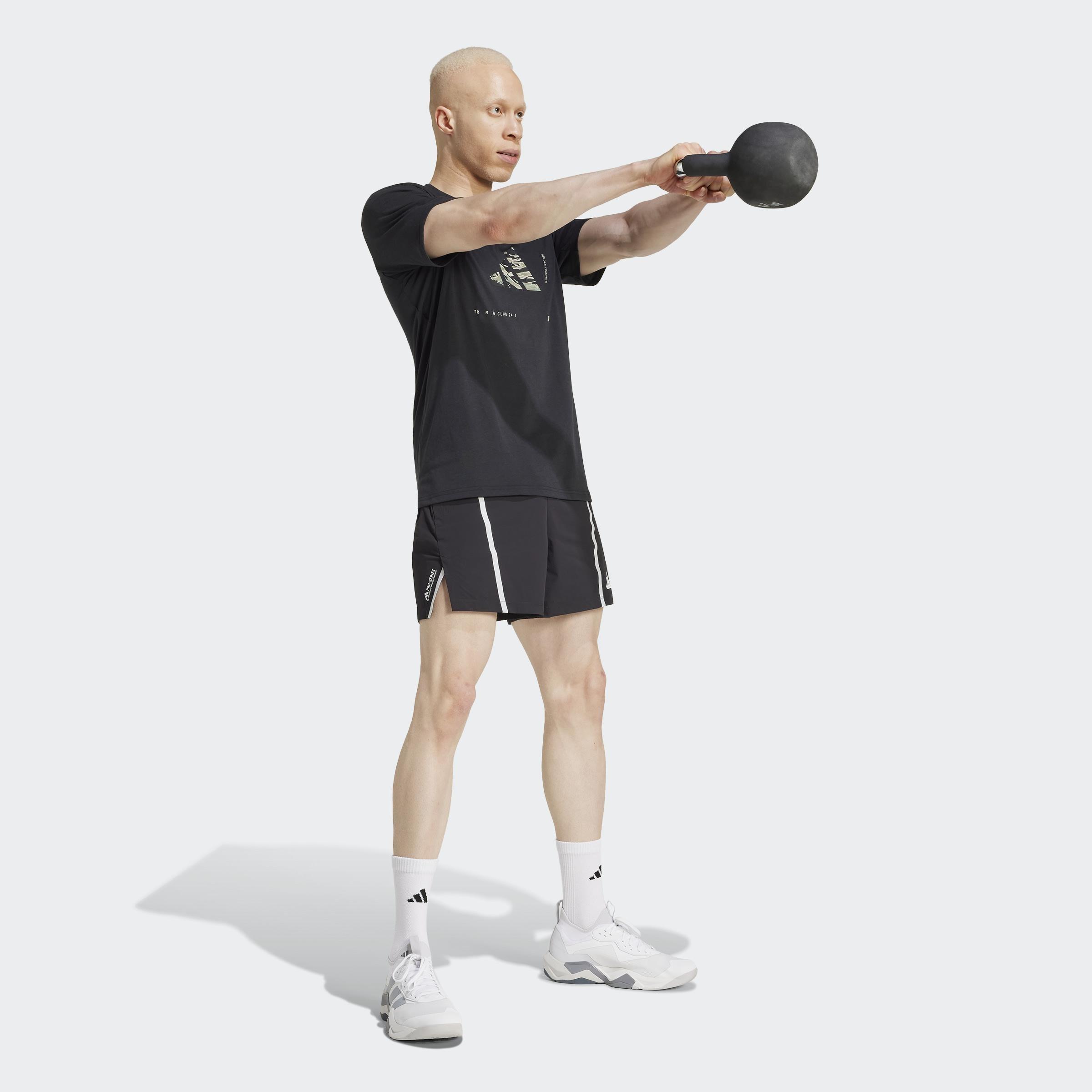 Climacool Training Camo Logo Graphic T-Shirt, Black, A901_ONE, large image number 13