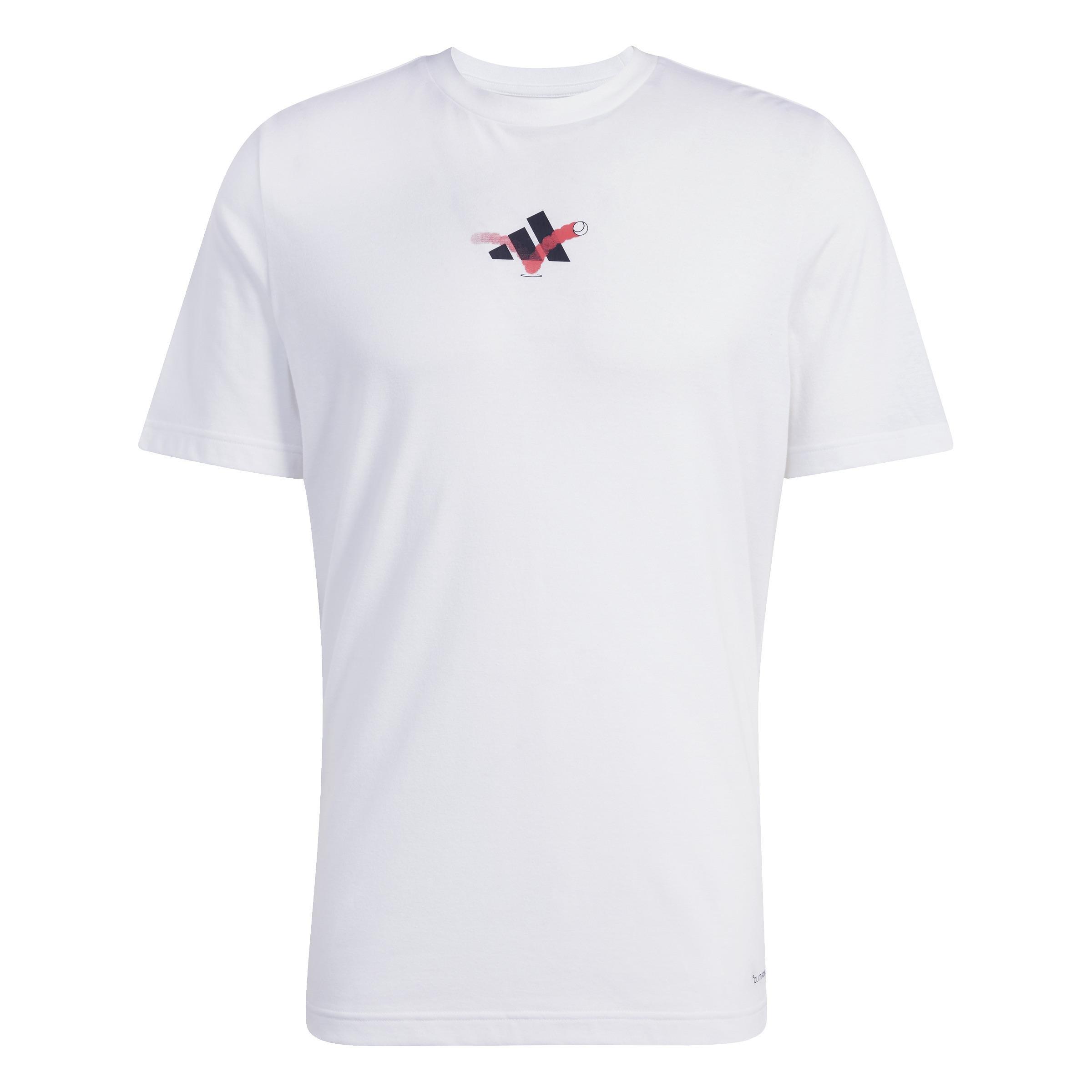 Tennis Happy 3 Balls Graphic Tee, White, A901_ONE, large image number 0