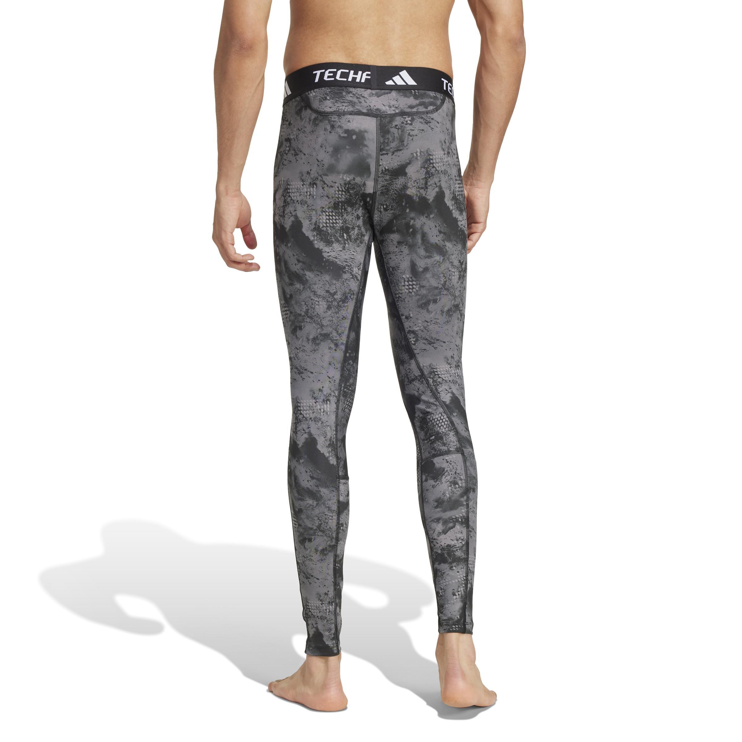 TECHFIT Training Allover Print Long Tights, Black, A901_ONE, medium