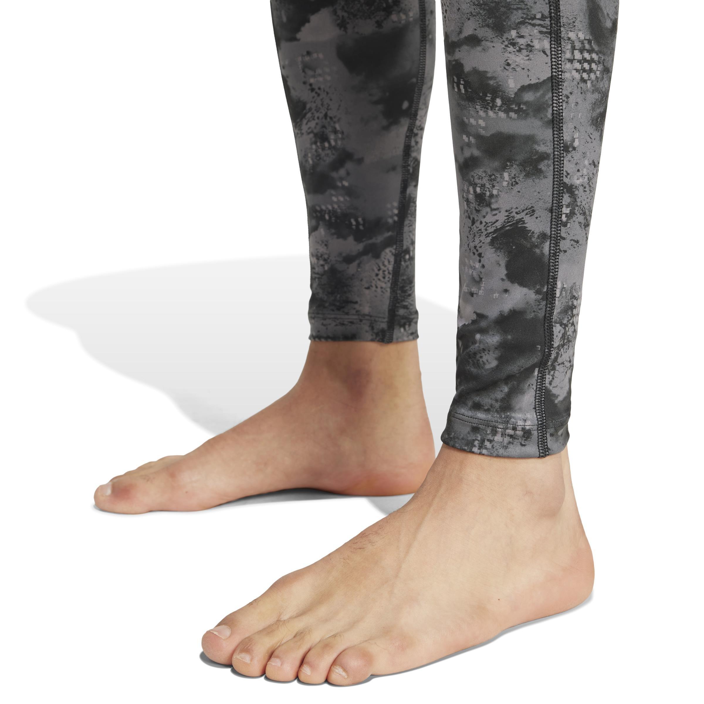 TECHFIT Training Allover Print Long Tights, Black, A901_ONE, large image number 3