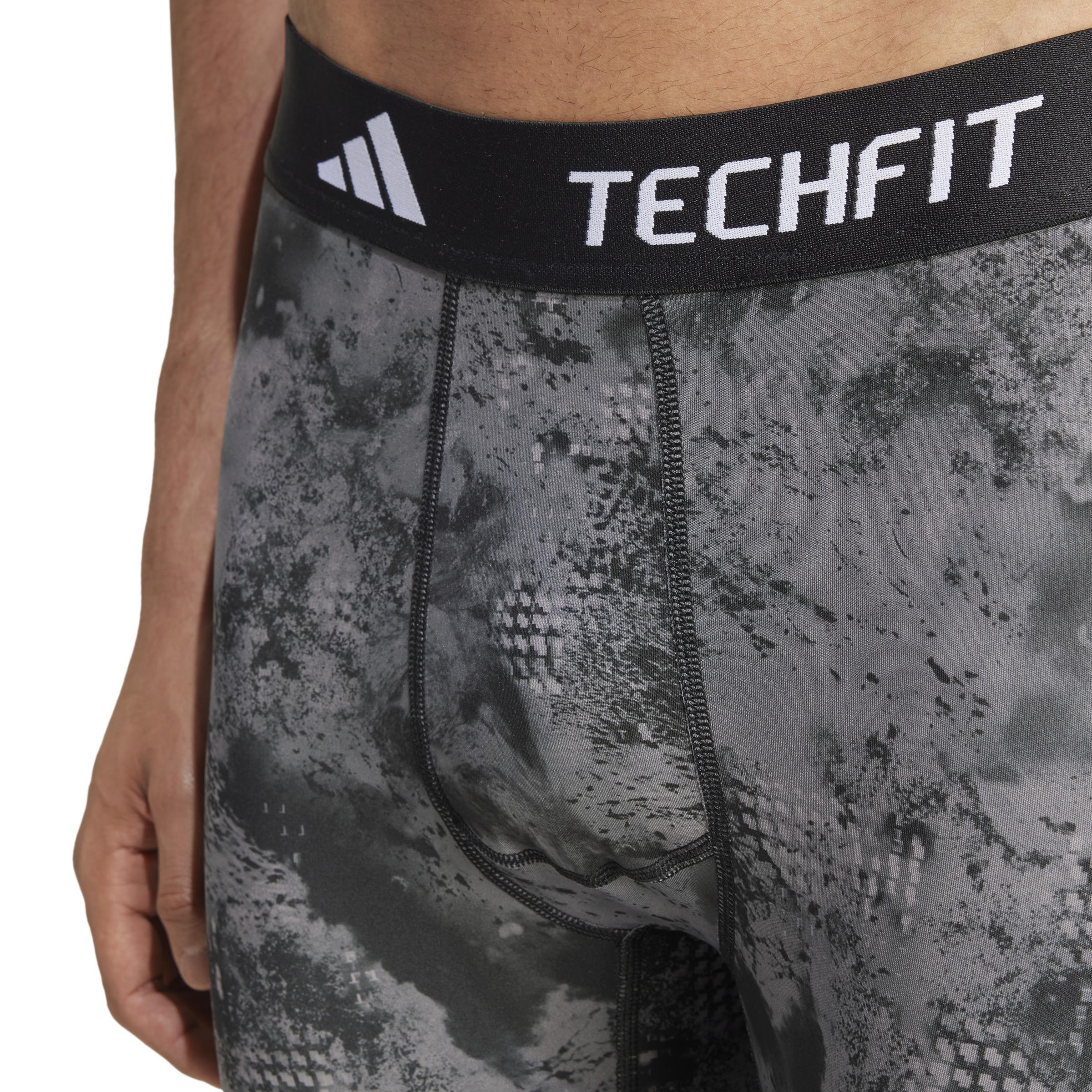 TECHFIT Training Allover Print Long Tights, Black, A901_ONE, large image number 4