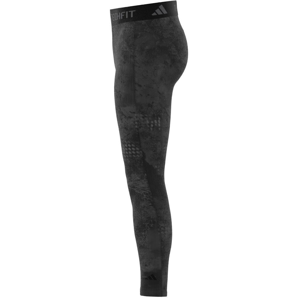 TECHFIT Training Allover Print Long Tights, Black, A901_ONE, large image number 6