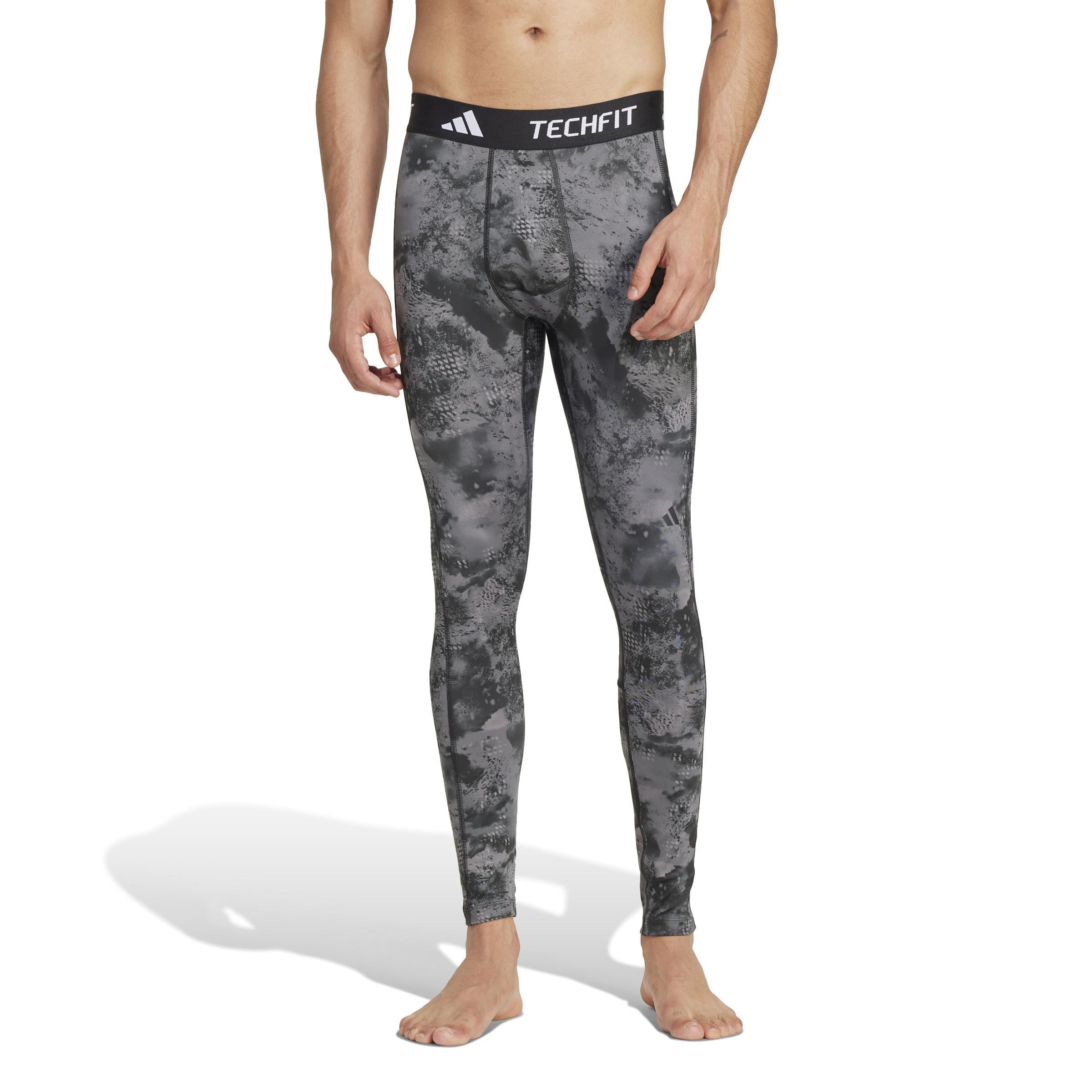 TECHFIT Training Allover Print Long Tights, Black, A901_ONE, large image number 7