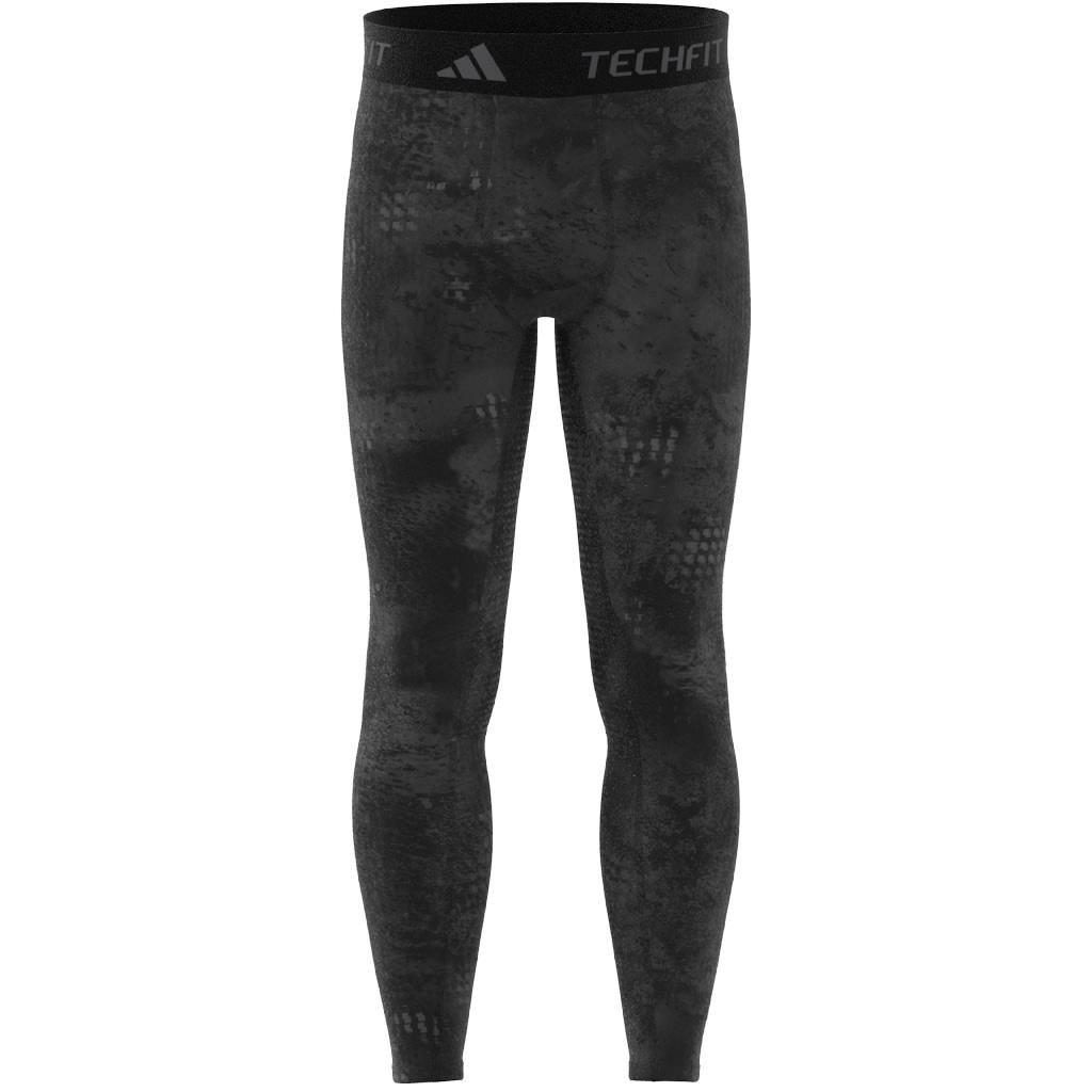 TECHFIT Training Allover Print Long Tights, Black, A901_ONE, large image number 8