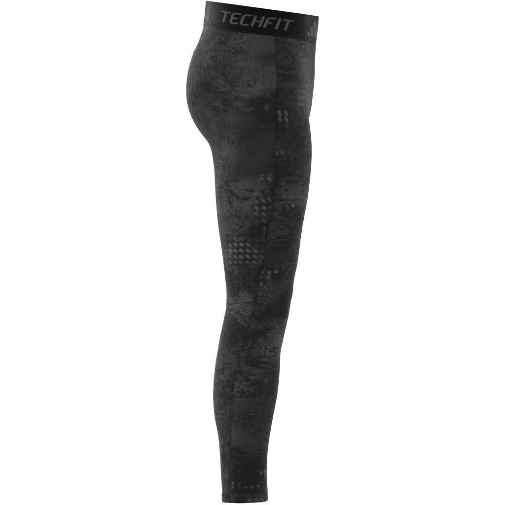 TECHFIT Training Allover Print Long Tights, Black, A901_ONE, large image number 11