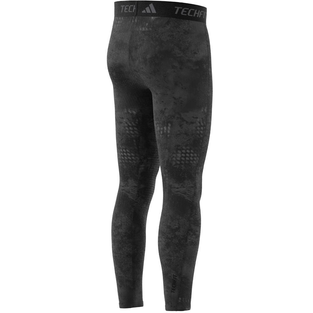 TECHFIT Training Allover Print Long Tights, Black, A901_ONE, large image number 12