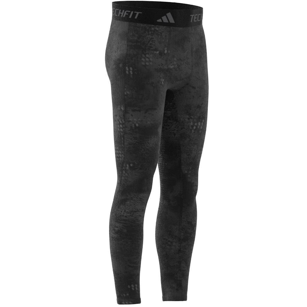 TECHFIT Training Allover Print Long Tights, Black, A901_ONE, large image number 13