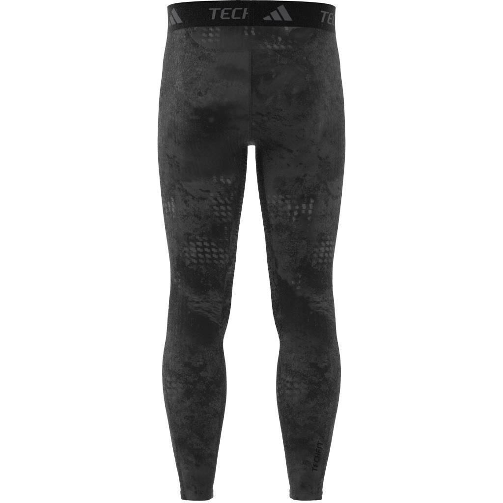 TECHFIT Training Allover Print Long Tights, Black, A901_ONE, large image number 14