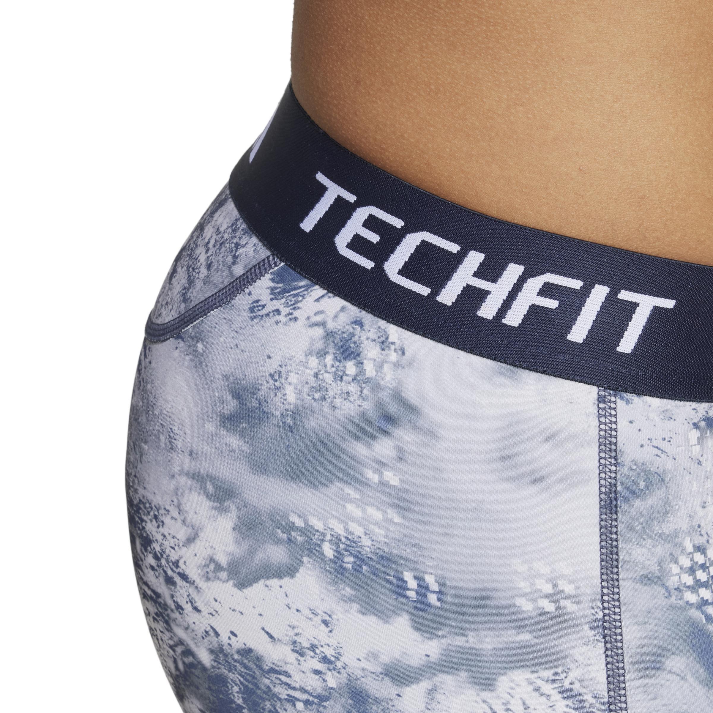 TECHFIT Training Allover Print Long Tights, Blue, , large image number 3