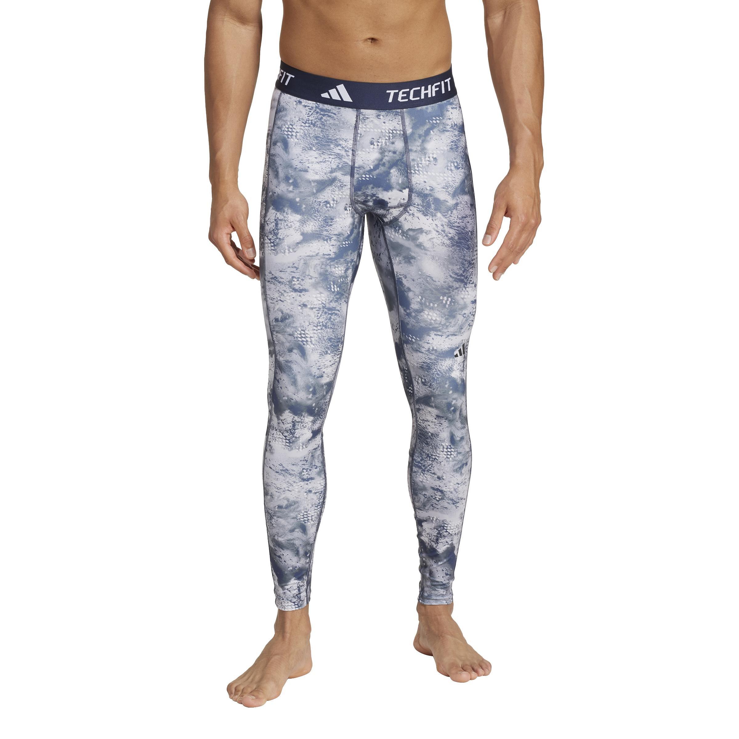 TECHFIT Training Allover Print Long Tights, Blue, , large image number 5