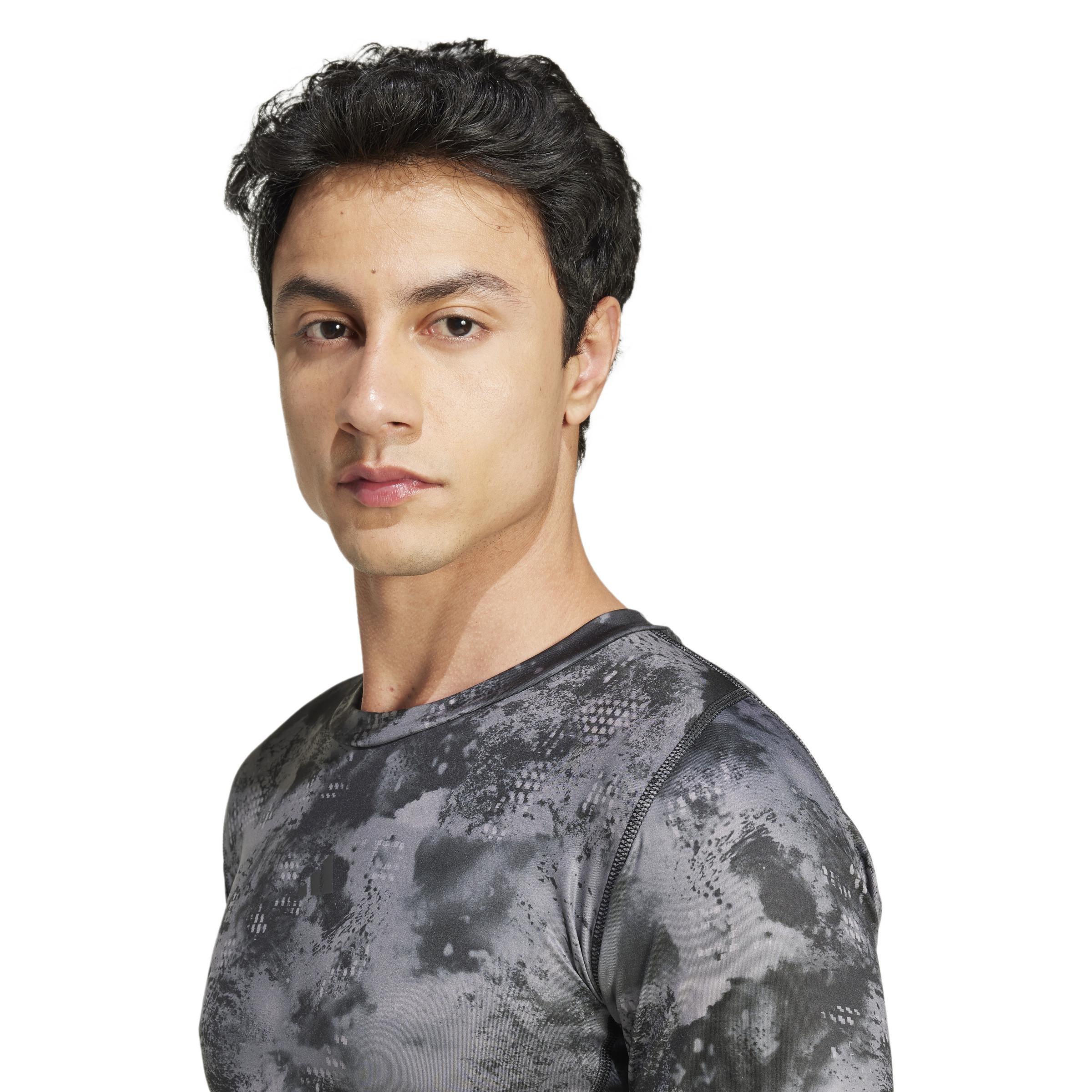 Techfit Training Allover Print T-Shirt, Black, A901_ONE, large image number 5