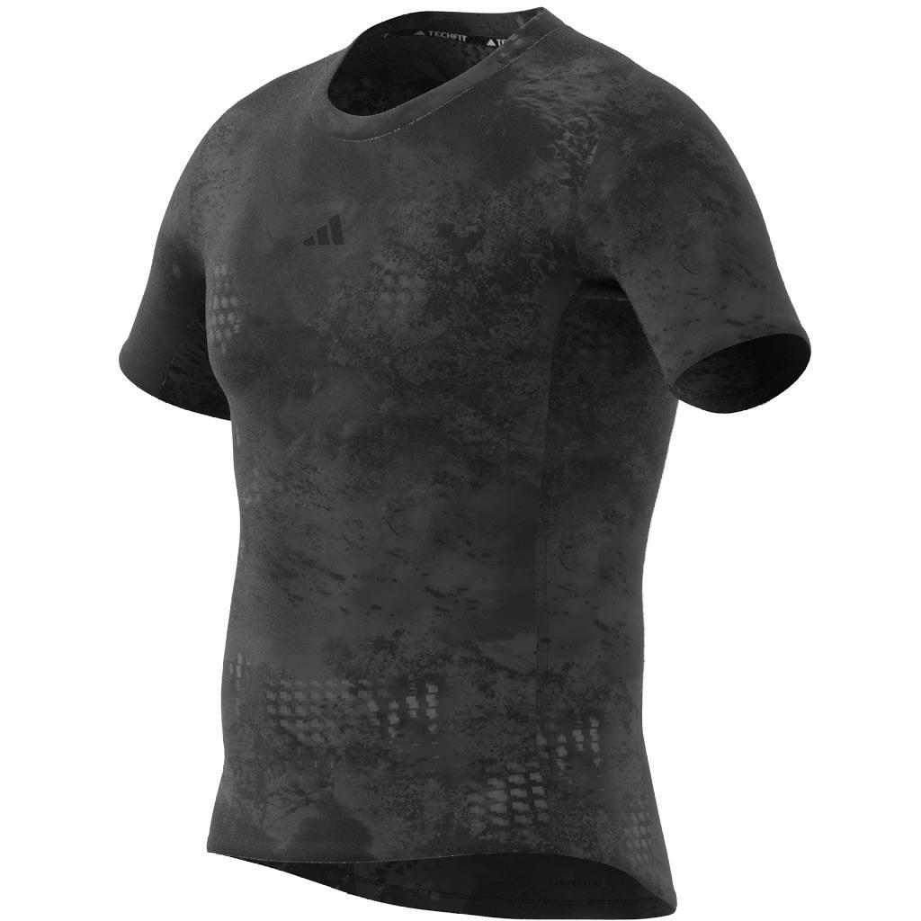 Techfit Training Allover Print T-Shirt, Black, A901_ONE, large image number 7